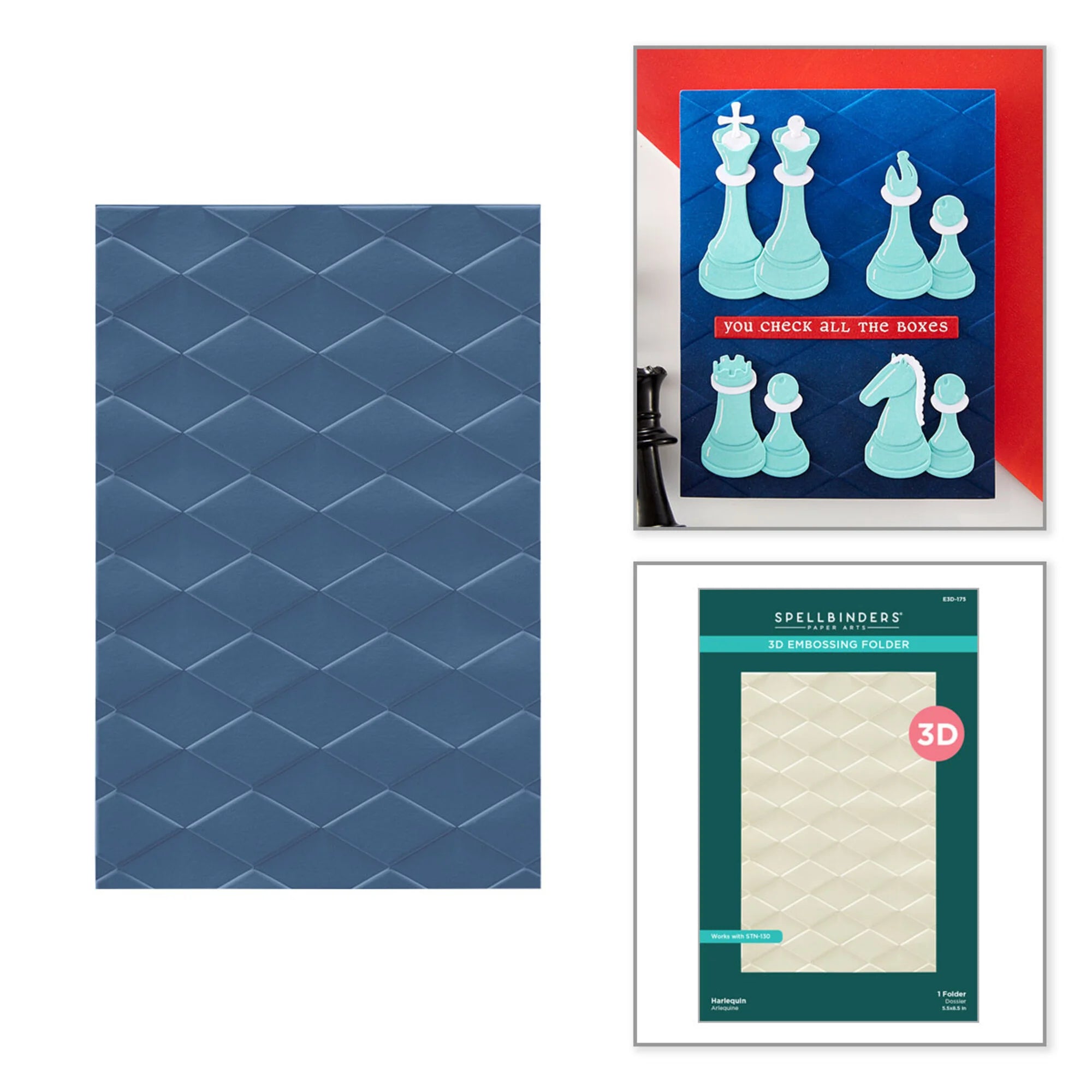 Spellbinders- Harlequin - 3D Embossing Folder