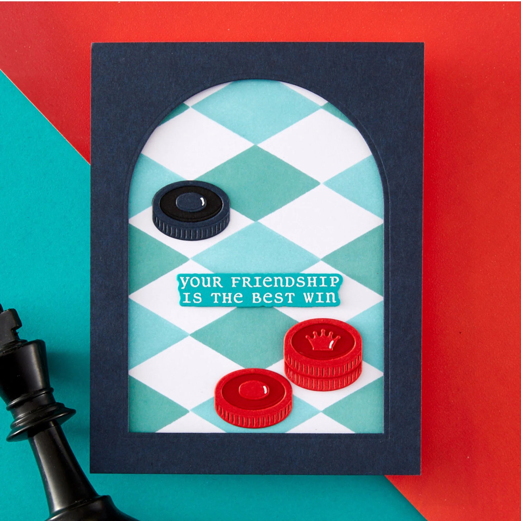 Spellbinders - Checkmate Clear Stamp Set - Well Played Sentiments