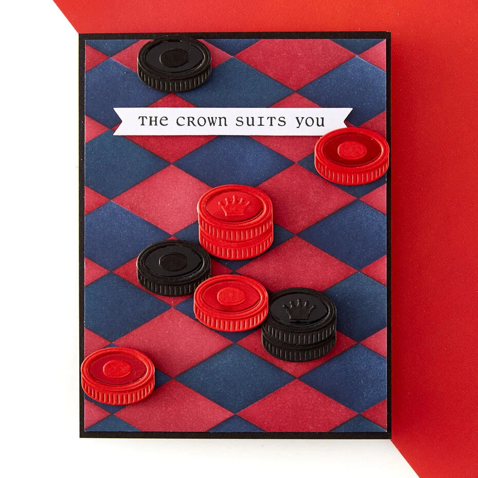 Spellbinders - Checkmate - Layered Stencil - Harlequin