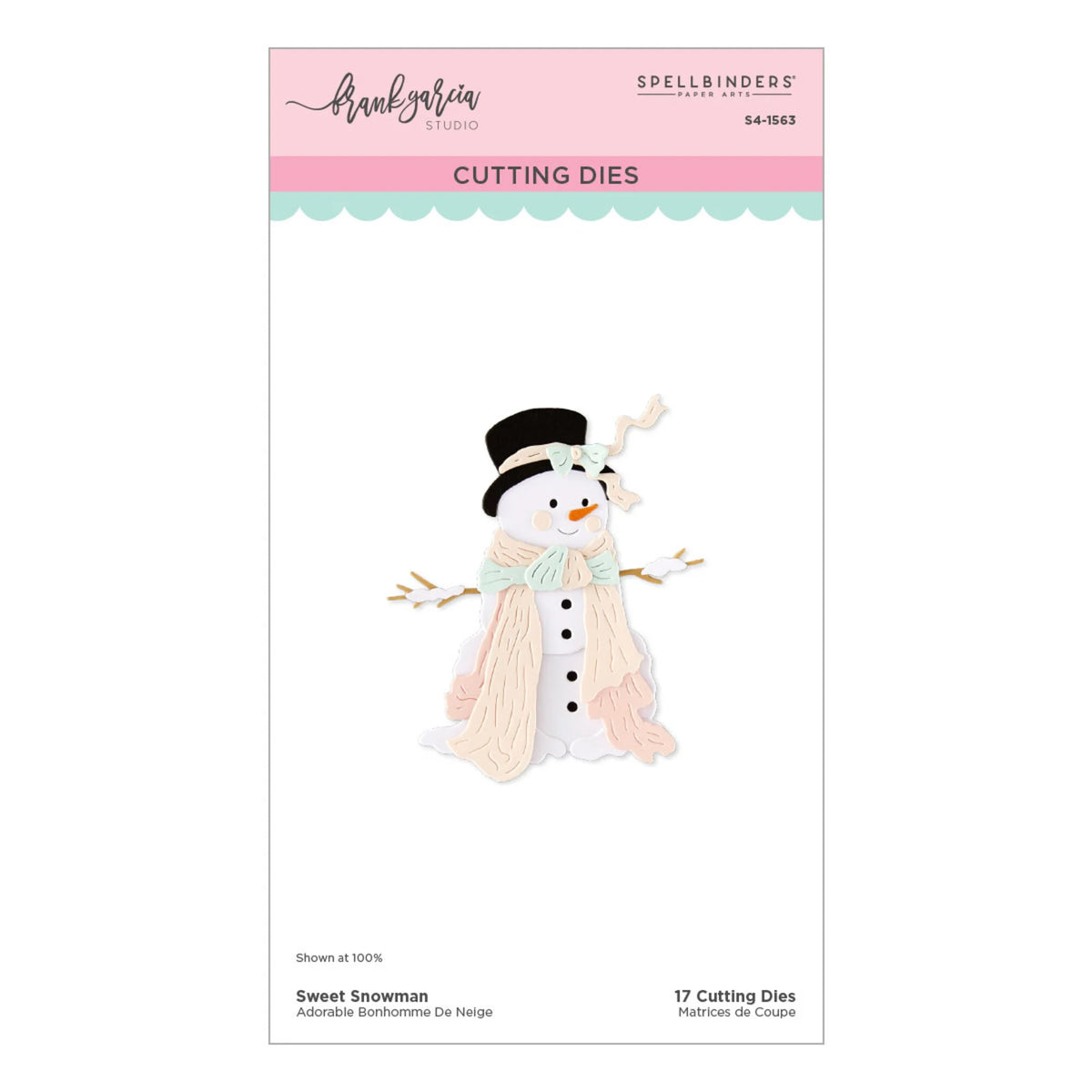 Spellbinders - Christmas Blush Etched Dies - Sweet Snowman by Frank Garcia
