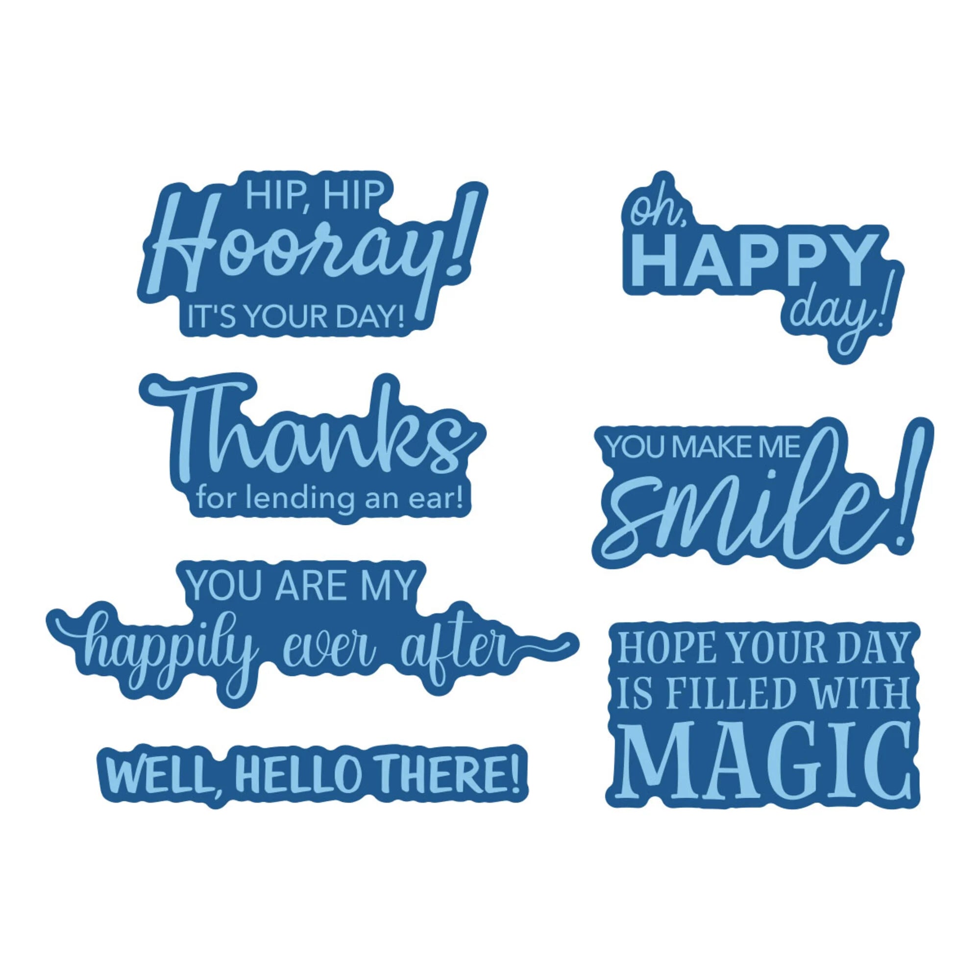 Spellbinders - Press & Foil Plate + Die set - Classic Mouse Love - Happy Sentiments