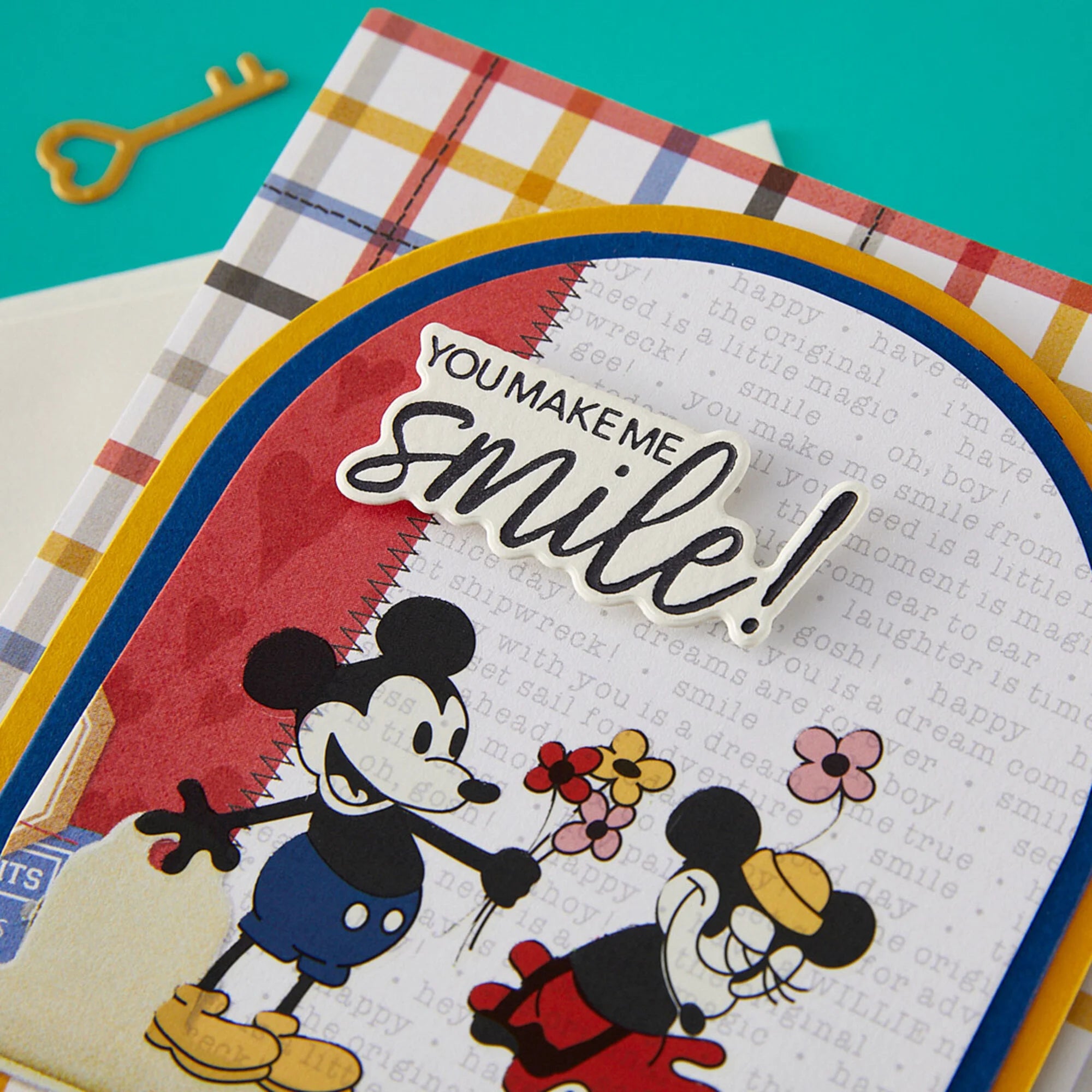 Spellbinders - Press & Foil Plate + Die set - Classic Mouse Love - Happy Sentiments