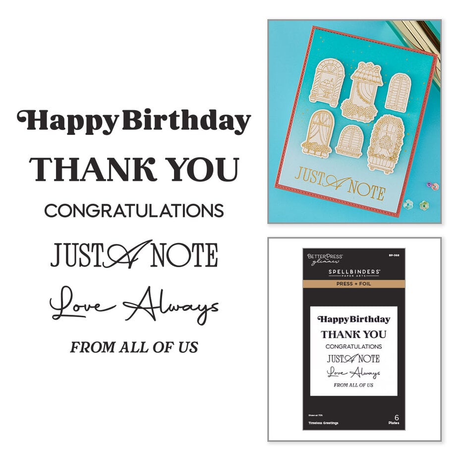Spellbinders - Create Your Way Everyday Press + Foil Plates Timeless Greetings