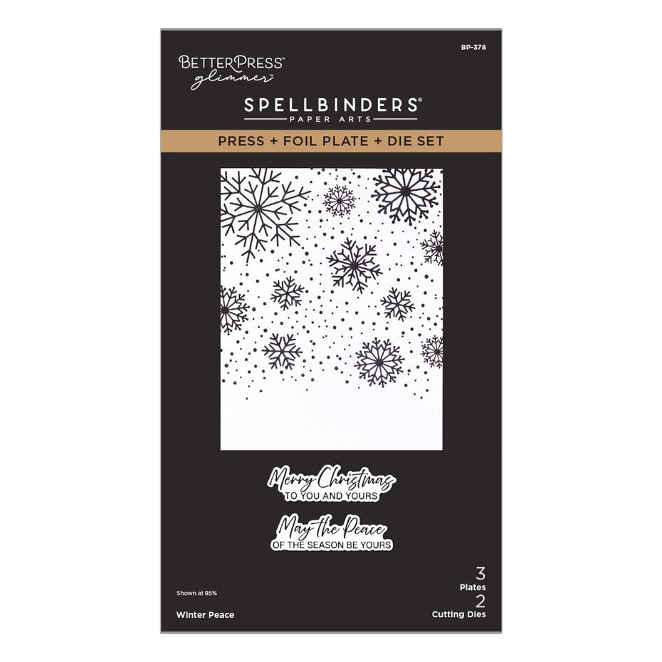 Spellbinders - Create Your Way Holiday Press + Foil Plate & Die Set Winter Peace