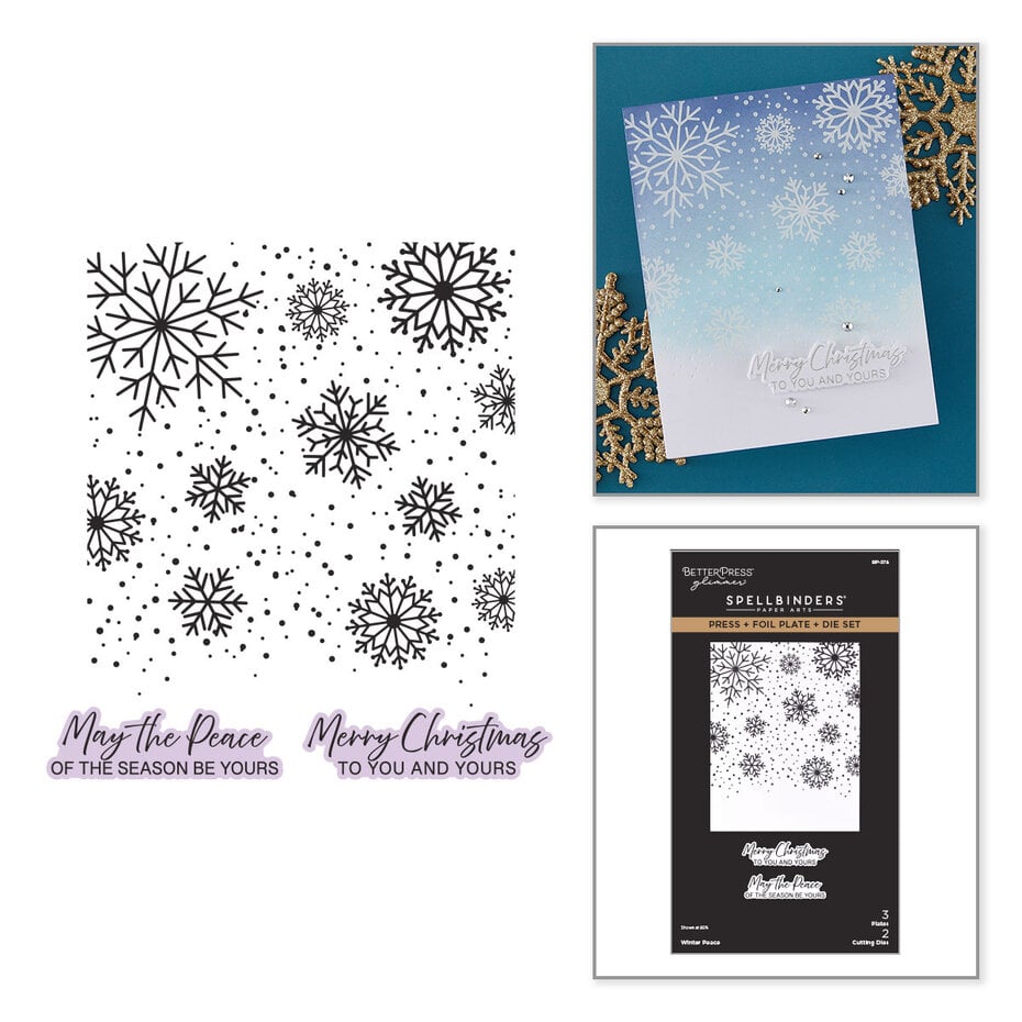 Spellbinders - Create Your Way Holiday Press + Foil Plate & Die Set Winter Peace