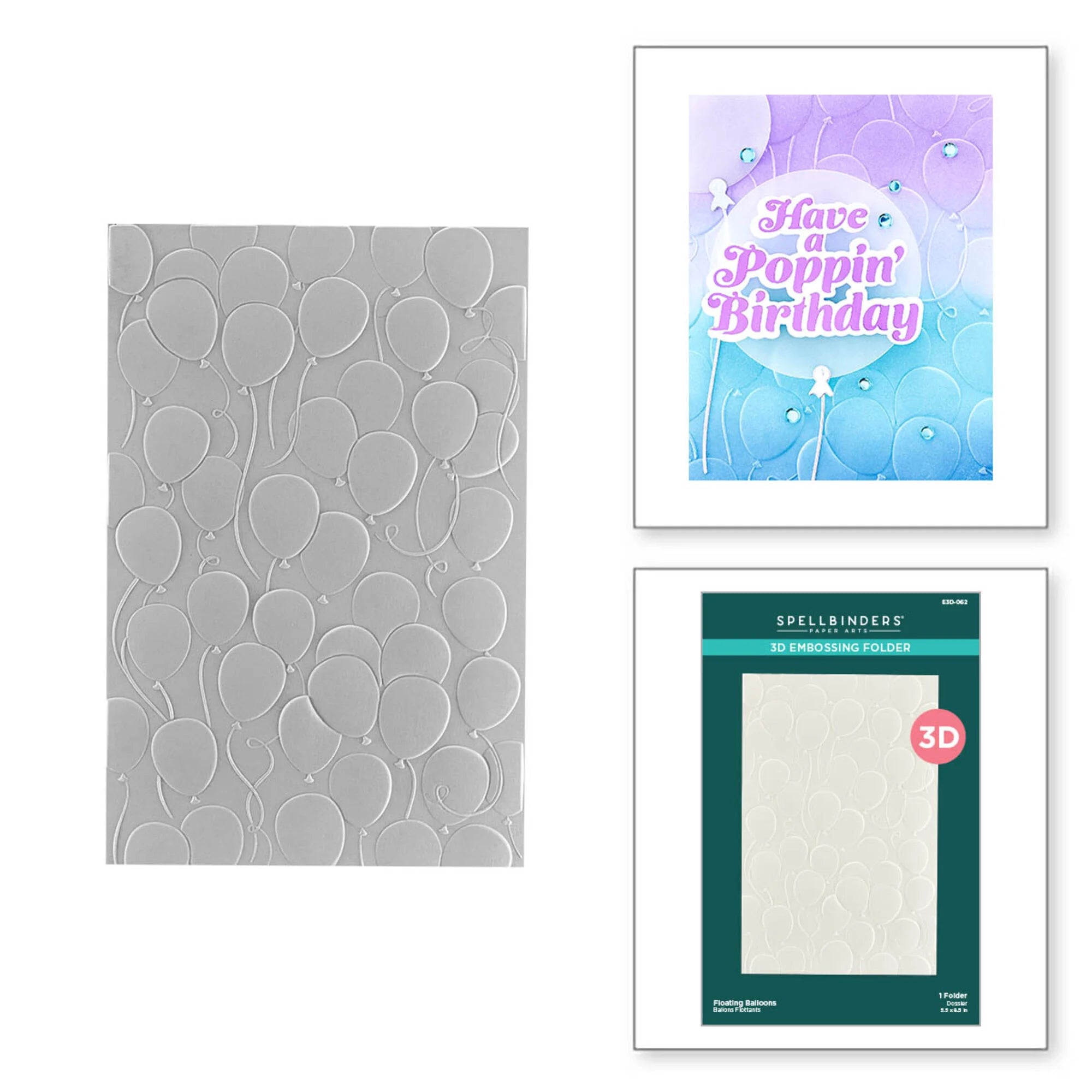Spellbinders- Floating Balloons - 3D Embossing Folder