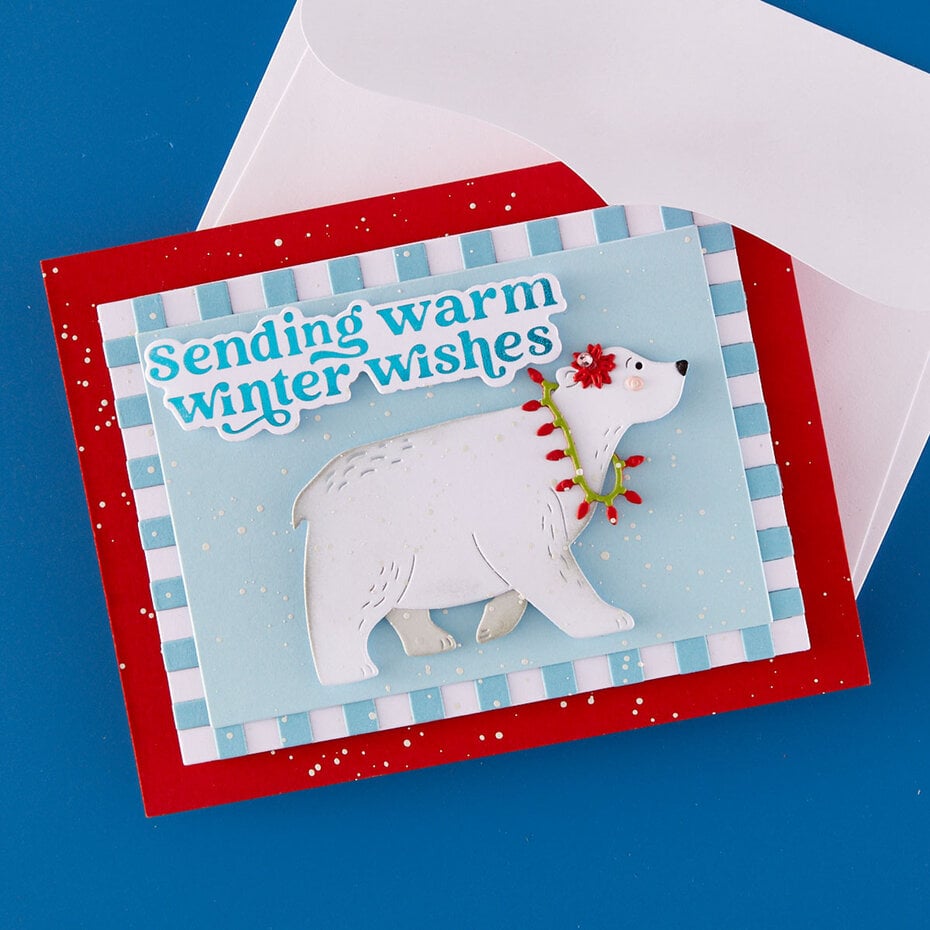 Spellbinders - Simon's Sentiments Press+Foil Plate & Die Set Wonderful Winter Sentiments by Simon Hurley