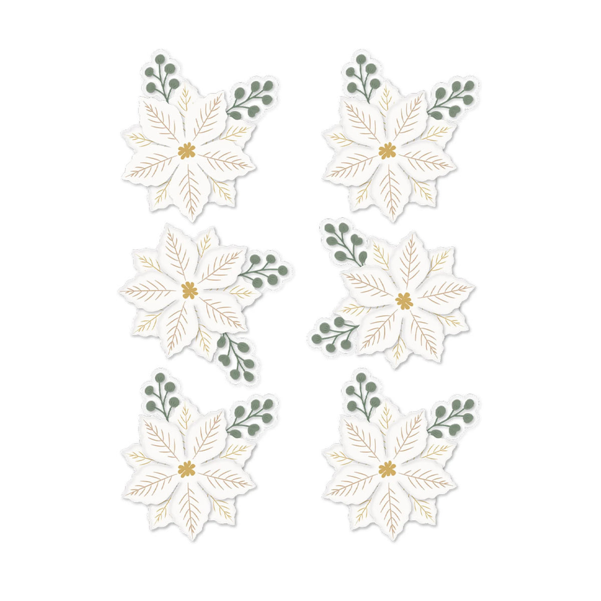 Spellbinders - Sleigh Bells Ring - Dimensional Acetate Stickers Gold Poinsettias by Rosie's Studio