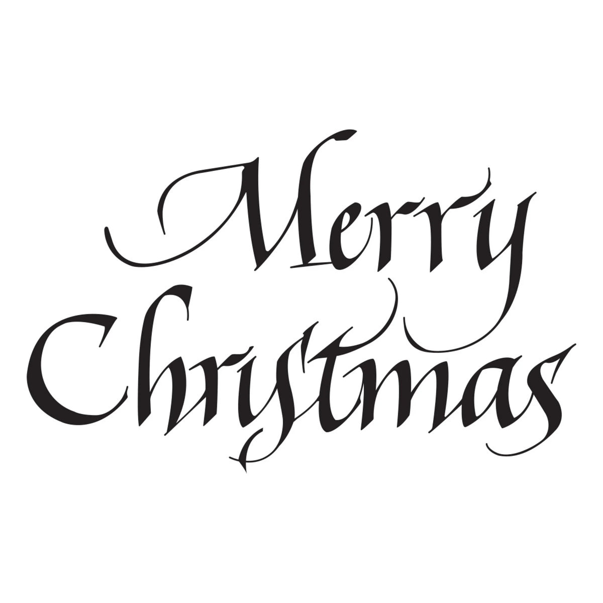 Spellbinders - Upright Italic Holiday Sentiments Press + Foil Plate Merry Christmas by Paul Antonio
