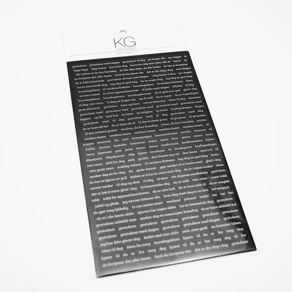 Kort & Godt - Klistremerke - Diverse sort