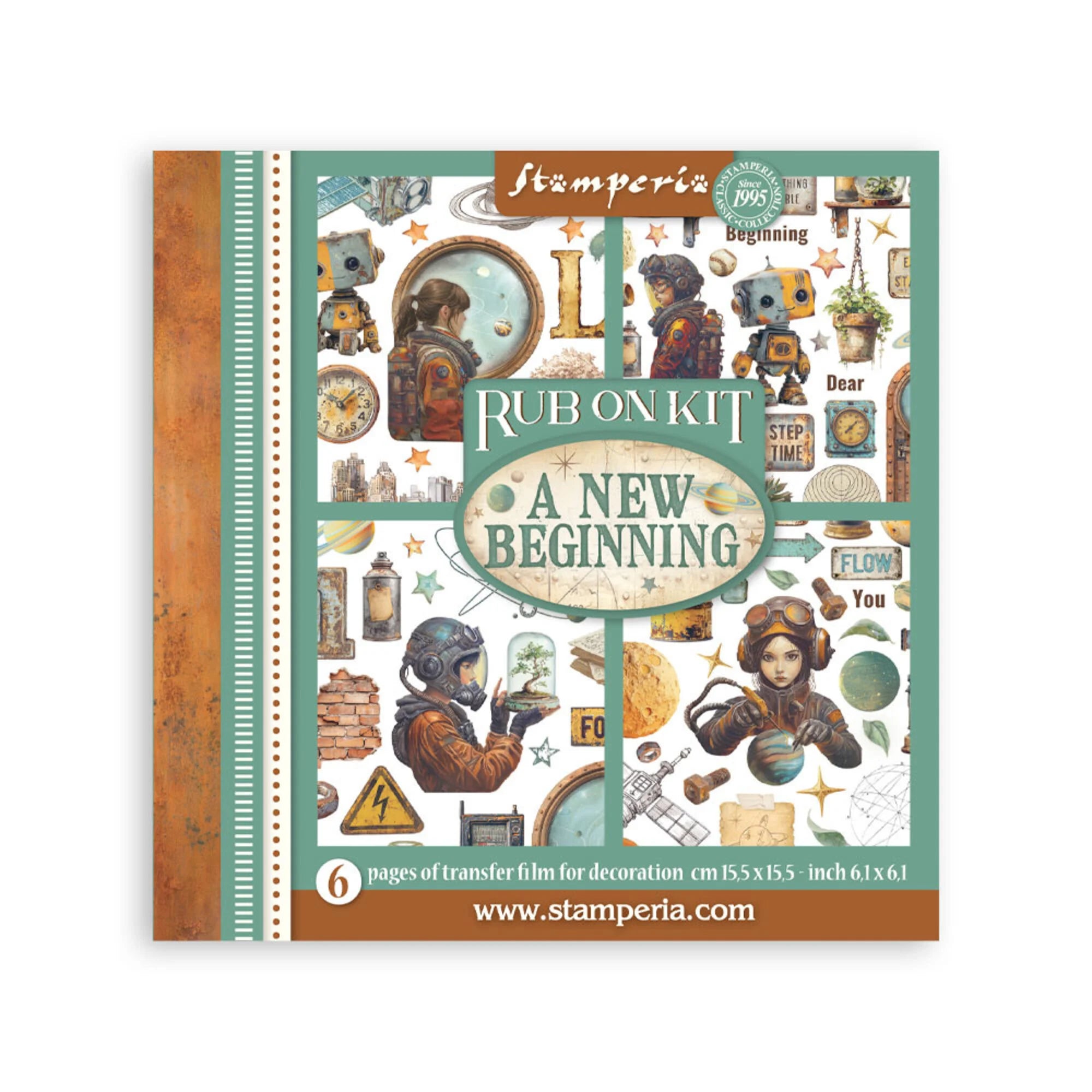Stamperia - A New Beginning - Rub ons kit - 15,5 x 15,5 cm