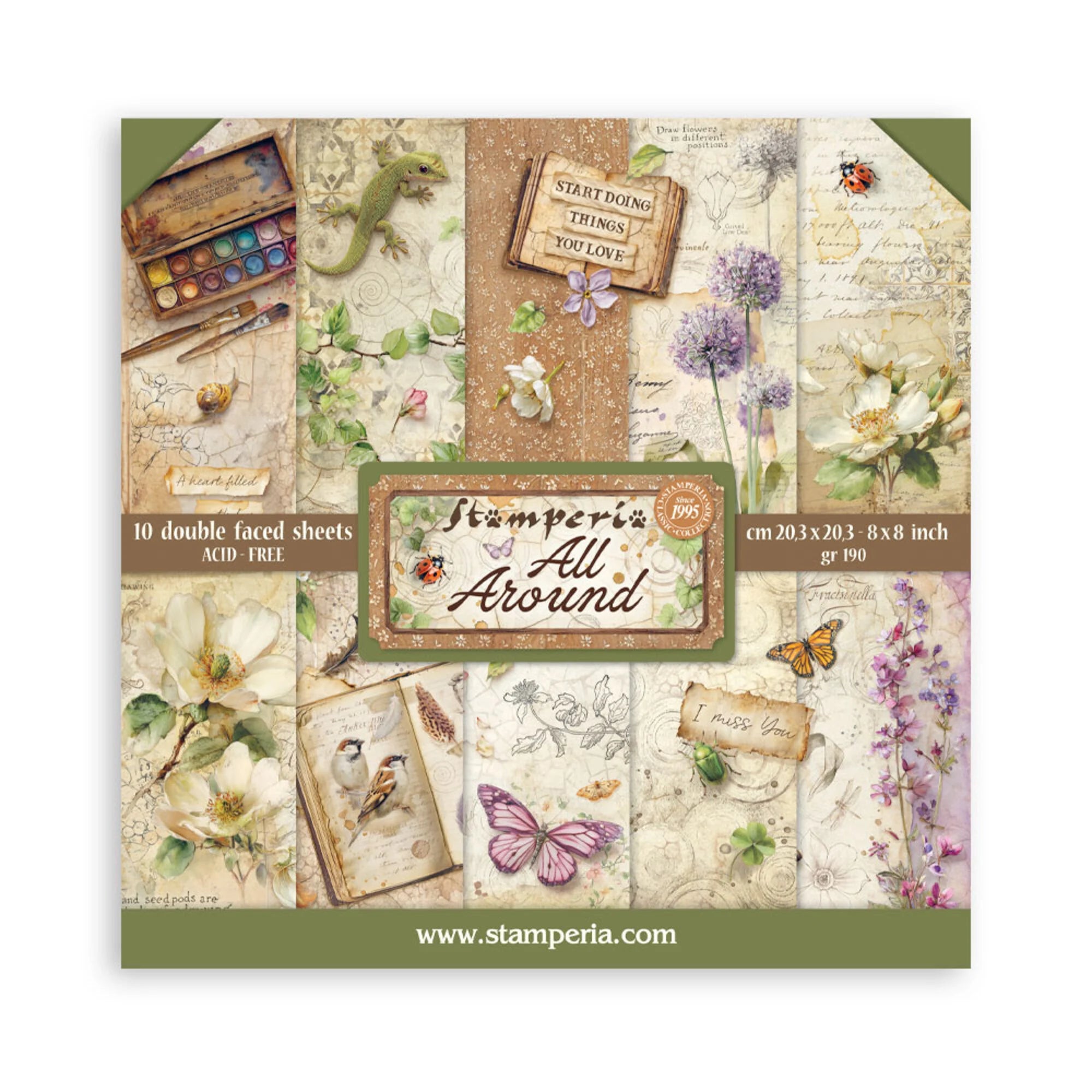 Stamperia - All Around - Paper Pad - 8 x 8" (10 sheets)