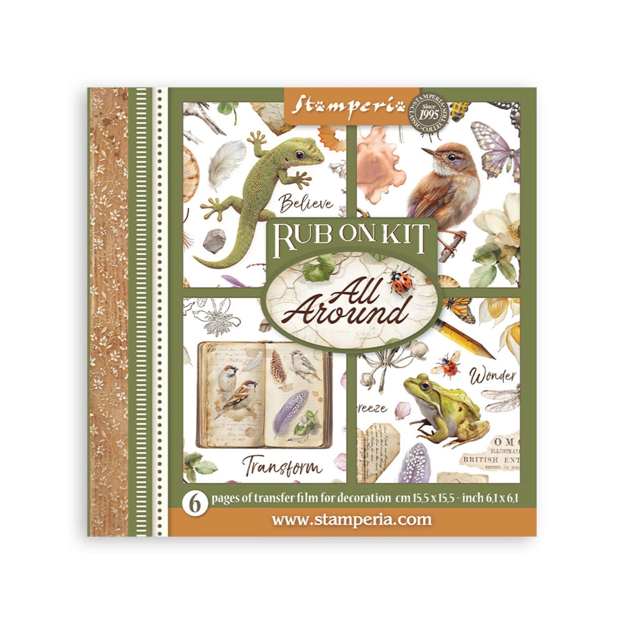 Stamperia - All Around - Rub On Assortment 6pcs. - 15,5 x 15,5 cm