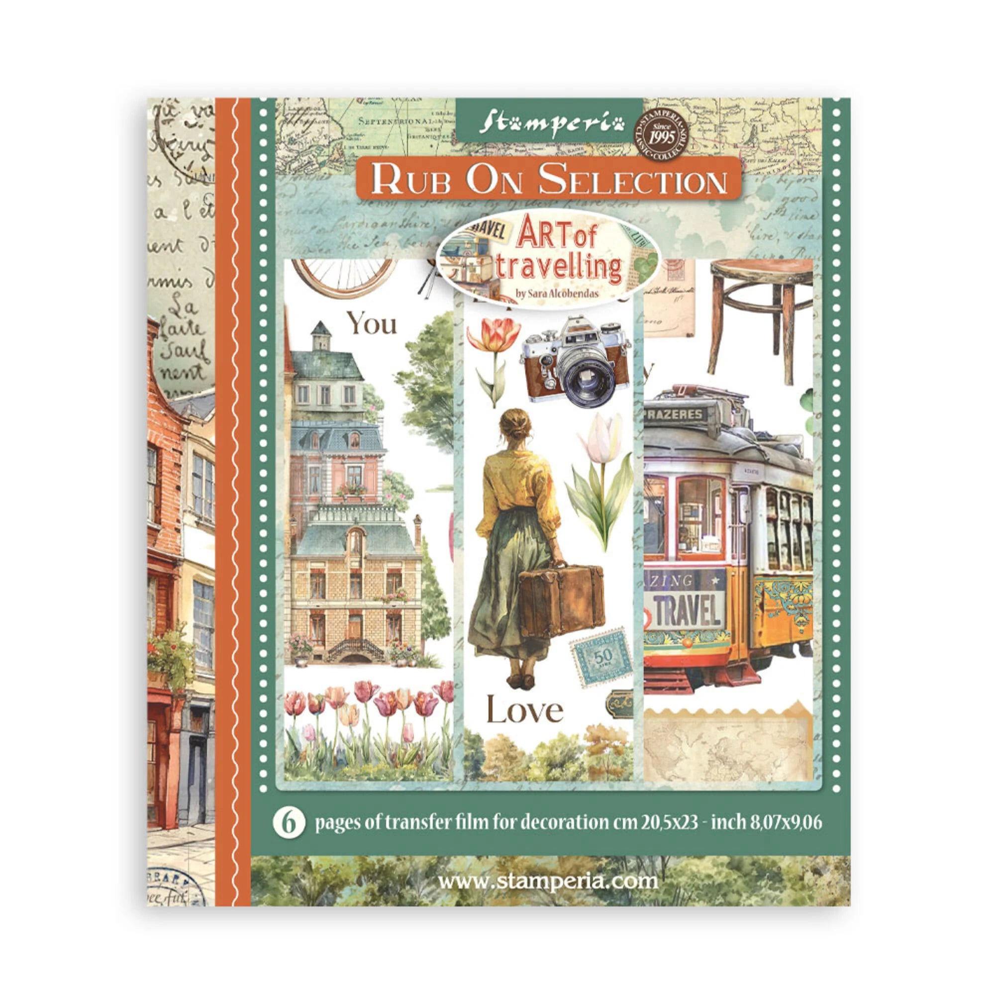 Stamperia - Art of Travelling - Rub Ons Assortment - 20,5x23cm