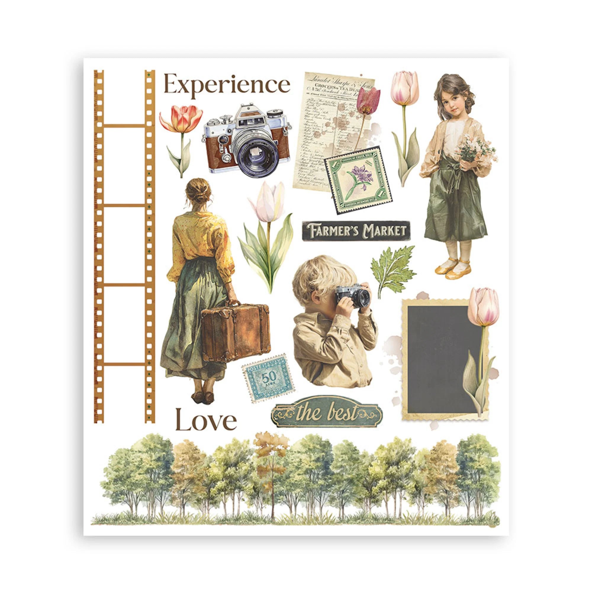 Stamperia - Art of Travelling - Rub Ons Assortment - 20,5x23cm