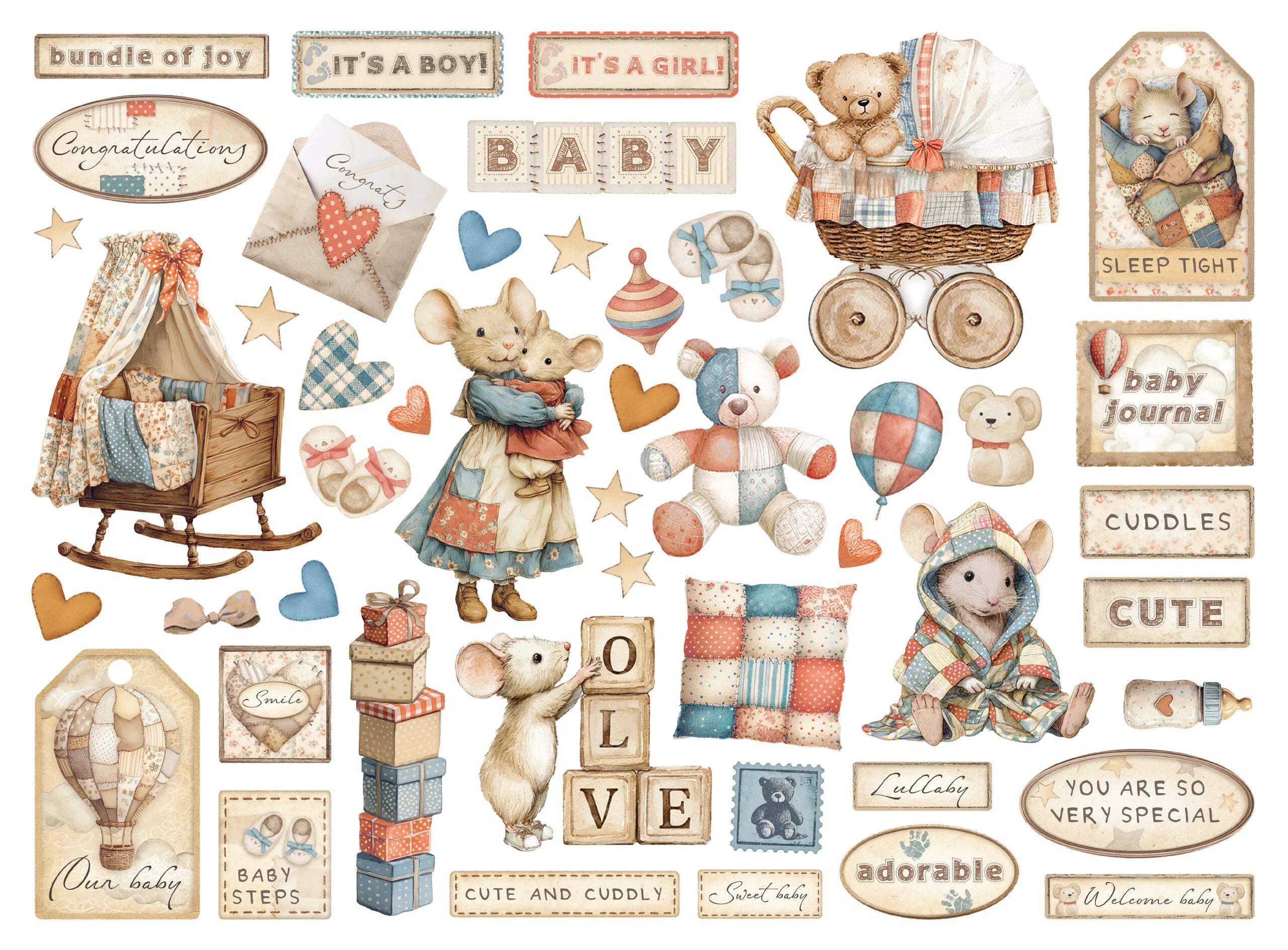 Stamperia - Baby - Chipboard Die Cuts