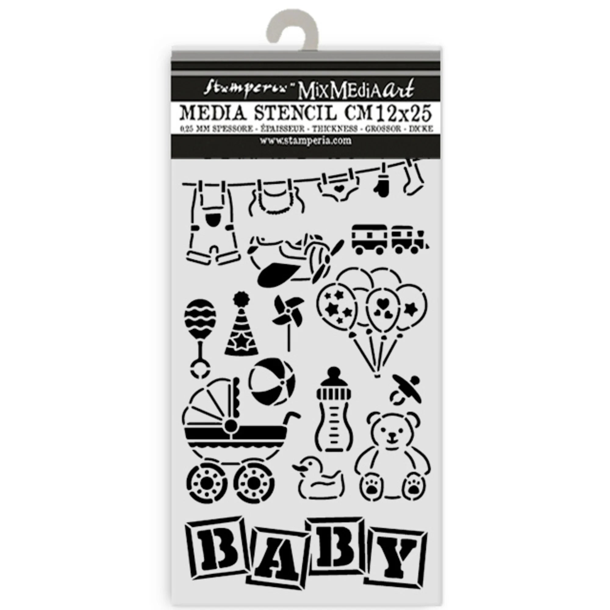 Stamperia - Baby - Stencil - Elements - 12x25cm