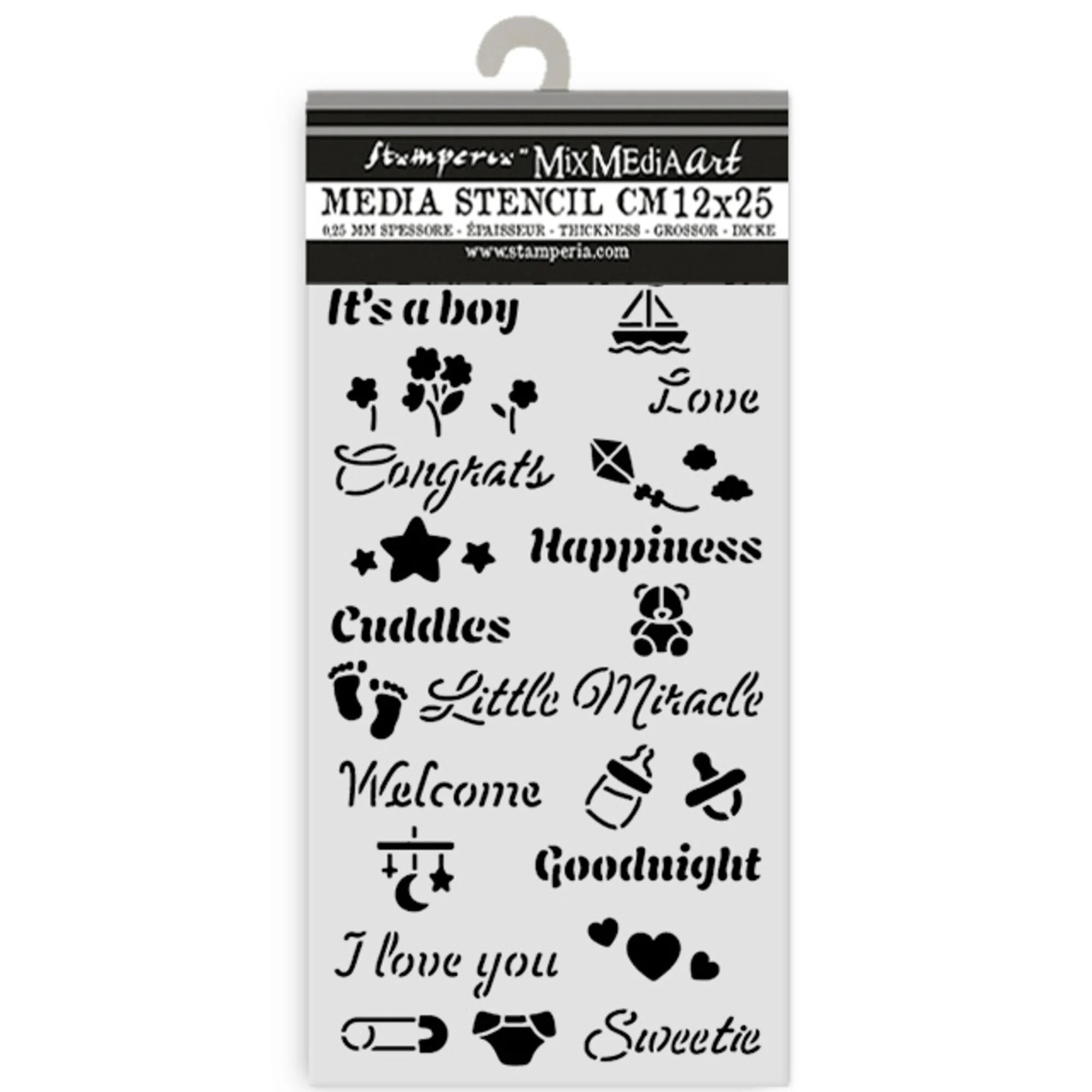 Stamperia - Baby - Stencil - Quotes - 12x25cm