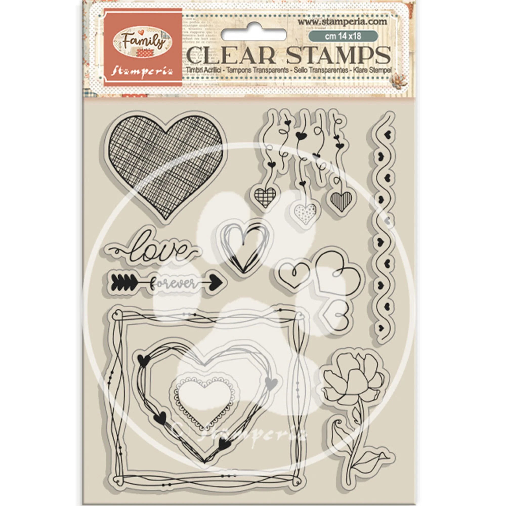Stamperia - Family - Clear Stamp - Hearts