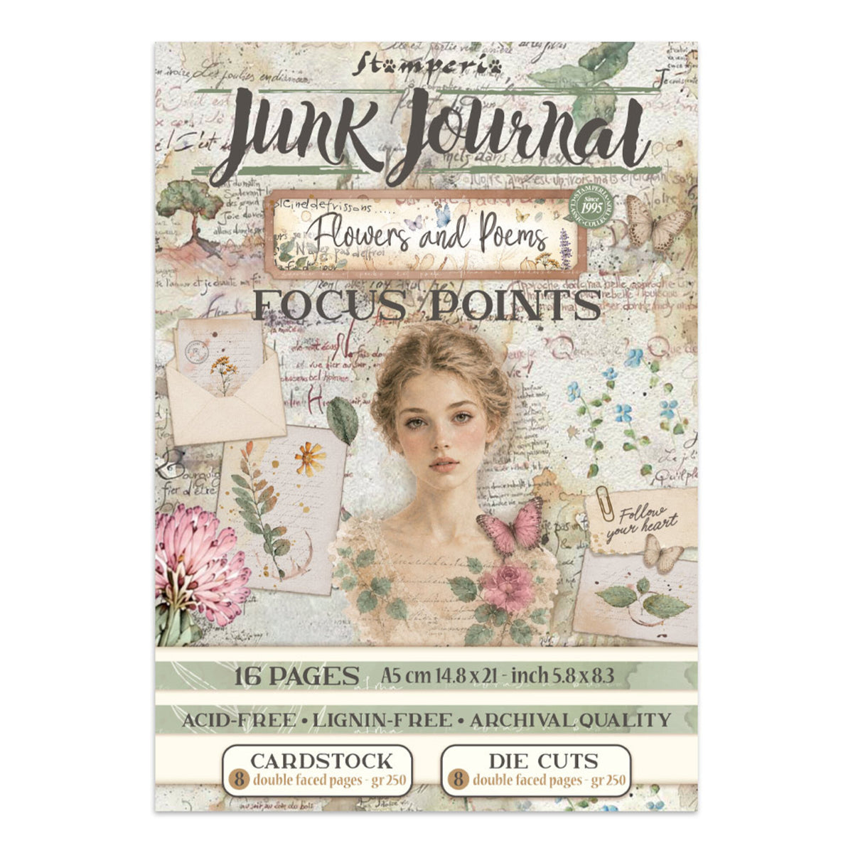 Stamperia - Junk Journal - Flowers and Poems - Focus Points - A5
