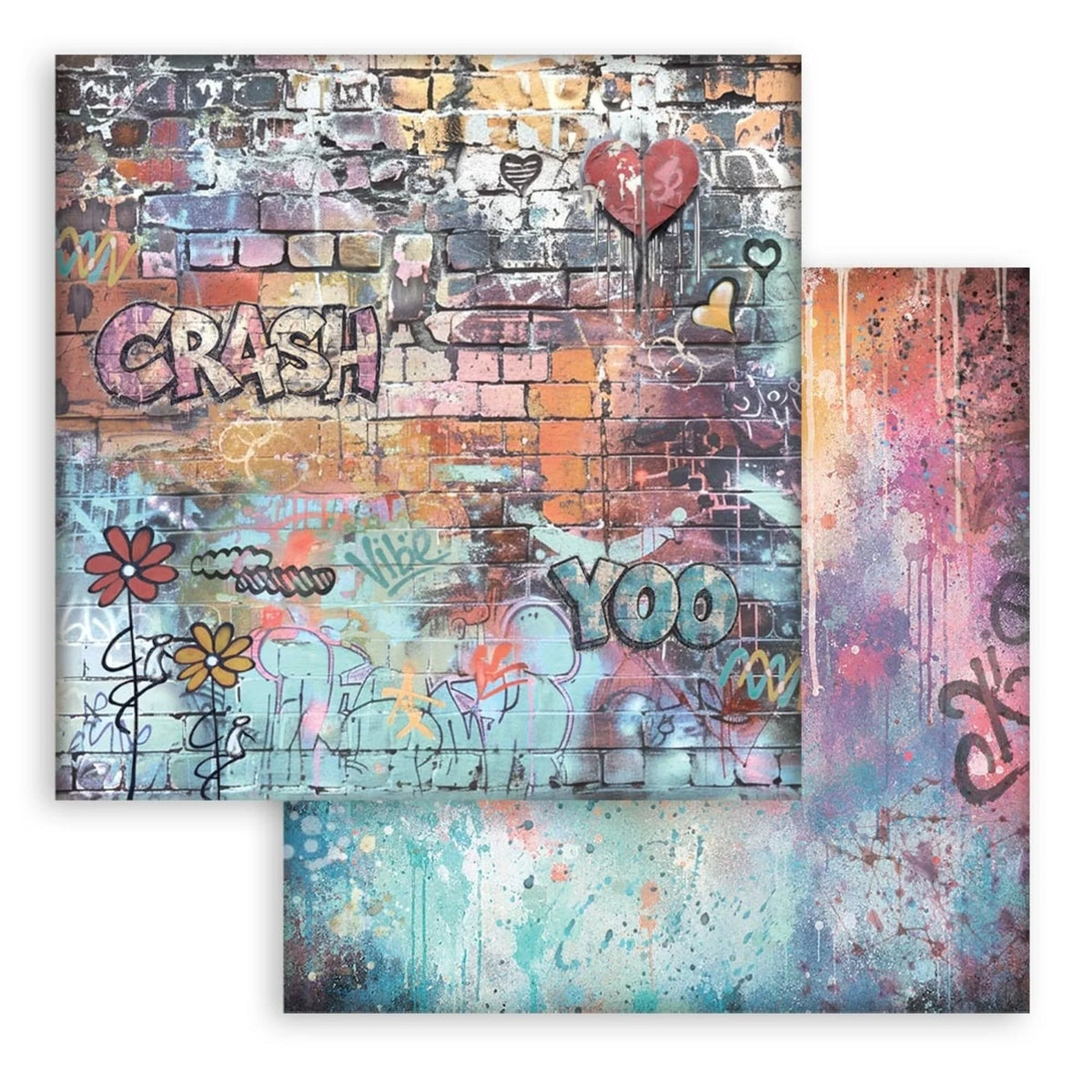 Stamperia - Furry Friends 2 - Graffiti Flowers - 12 x 12"