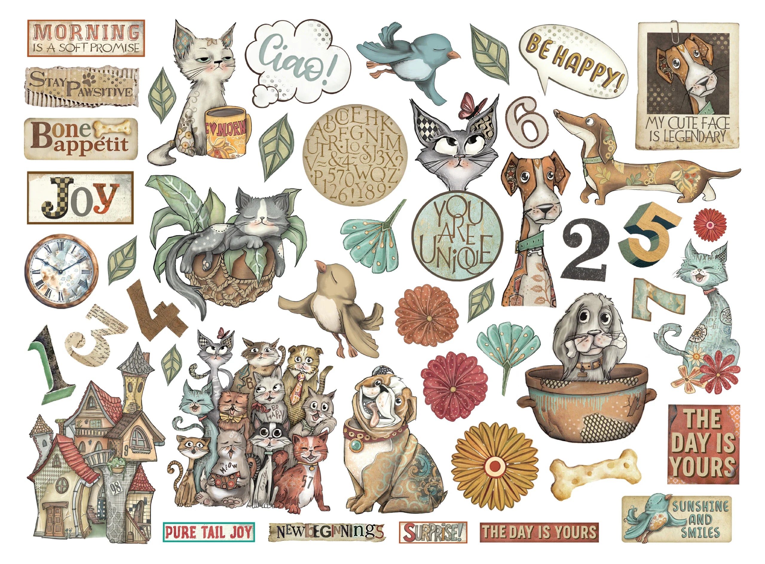 Stamperia - Furry Friends - Chipboard Die Cuts