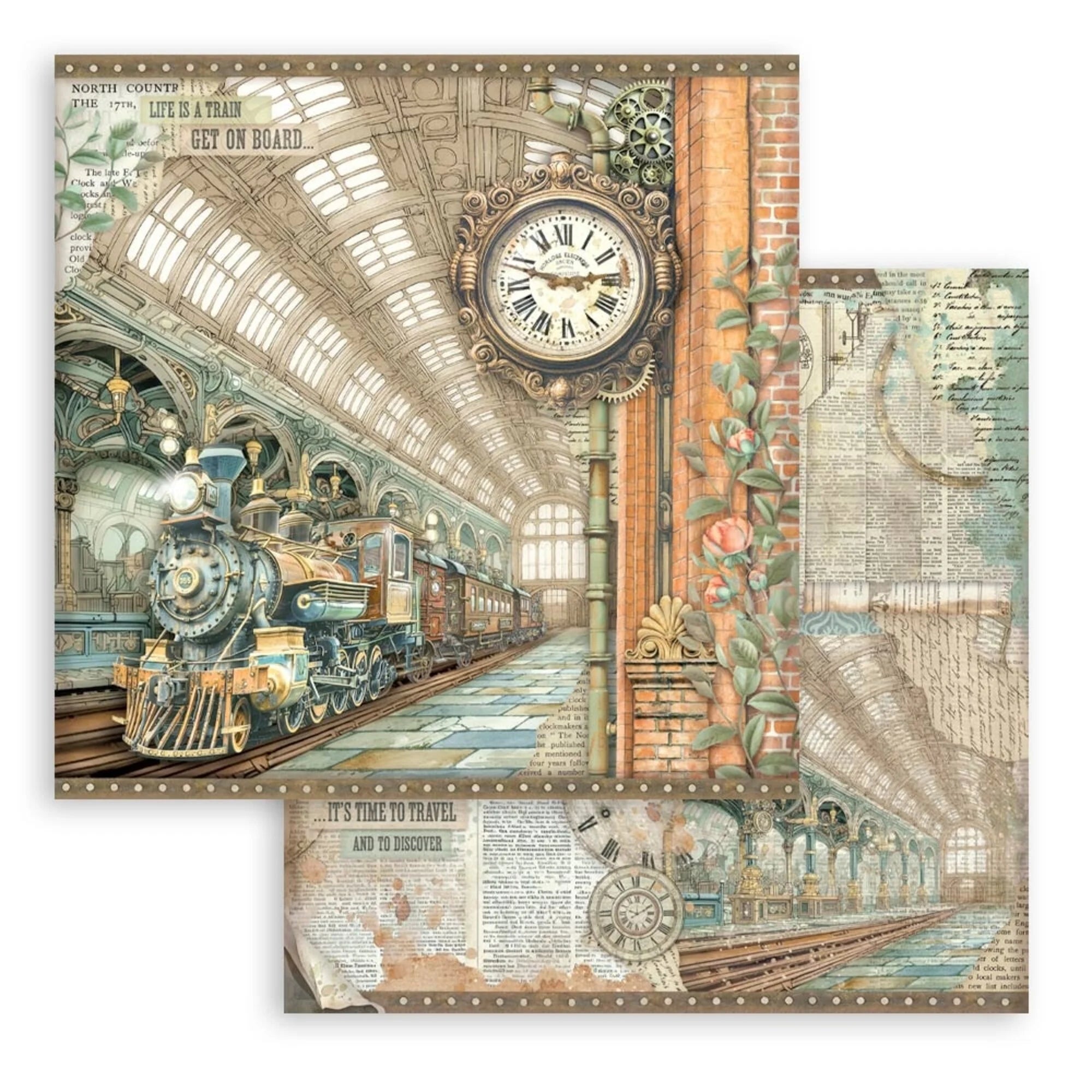 Stamperia - Gardens of time - Paper Pad - 8 x 8" (10 sheets)