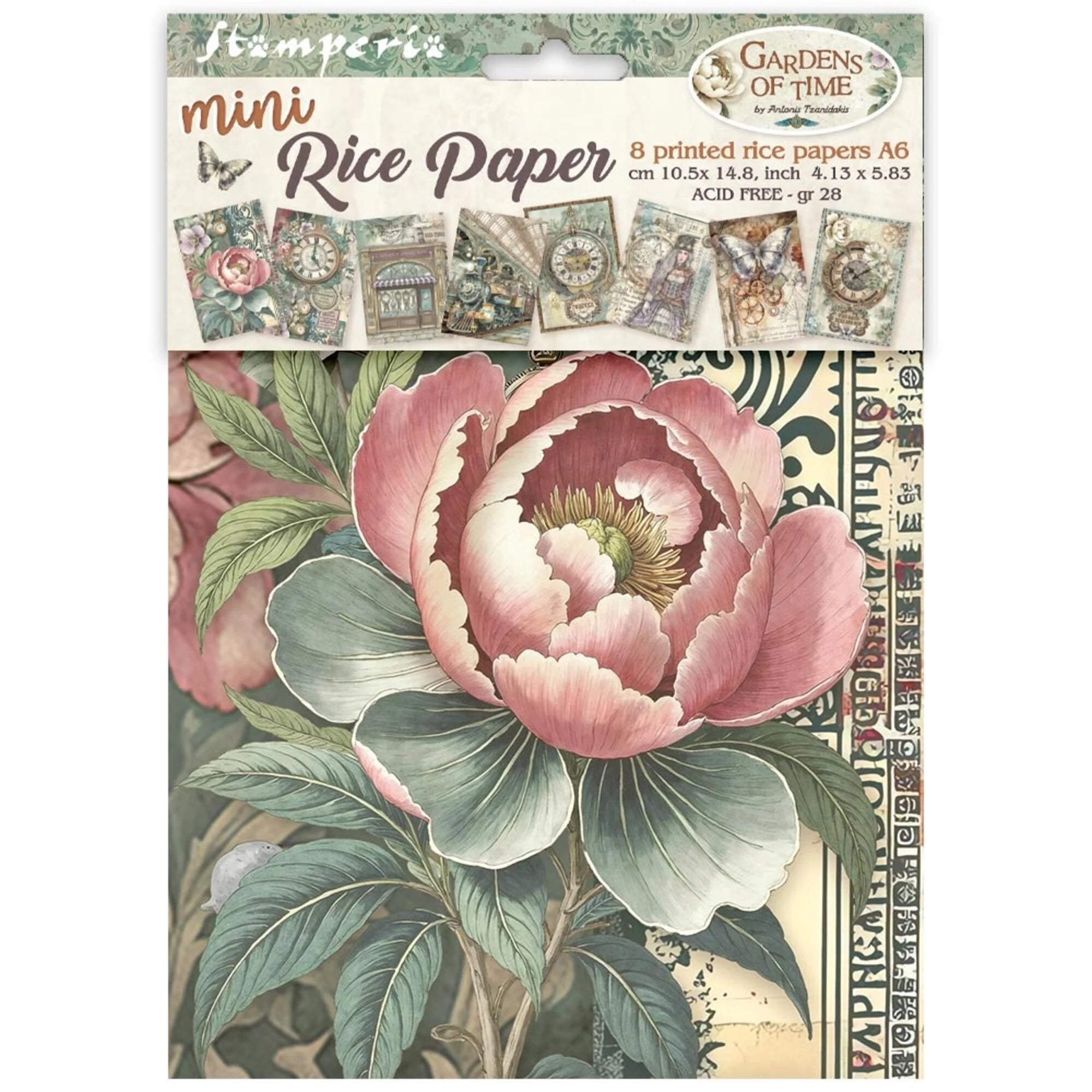Stamperia - Gardens of Time - Mini Rice Paper - A6