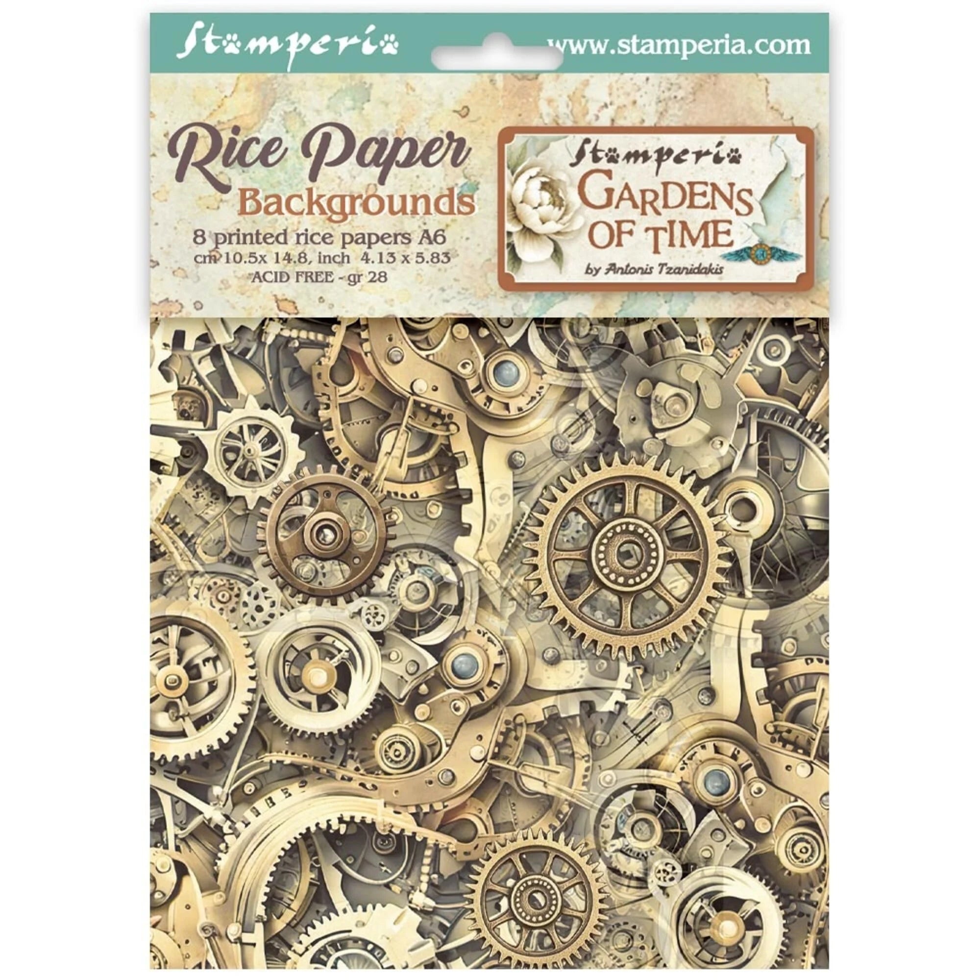 Stamperia - Gardens of Time - Mini Rice Paper - Backgrounds - A6