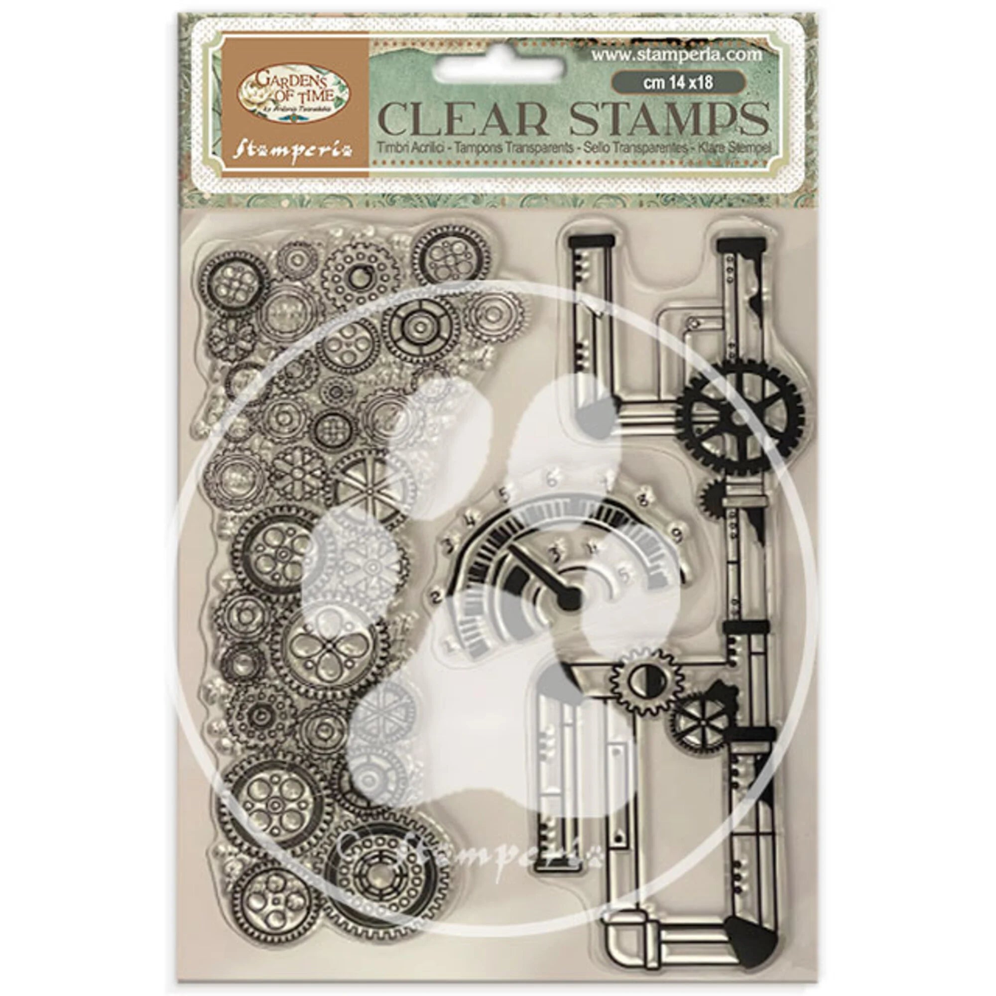 Stamperia - Gardens of time - Clear Stamp - Tubes and Clocks