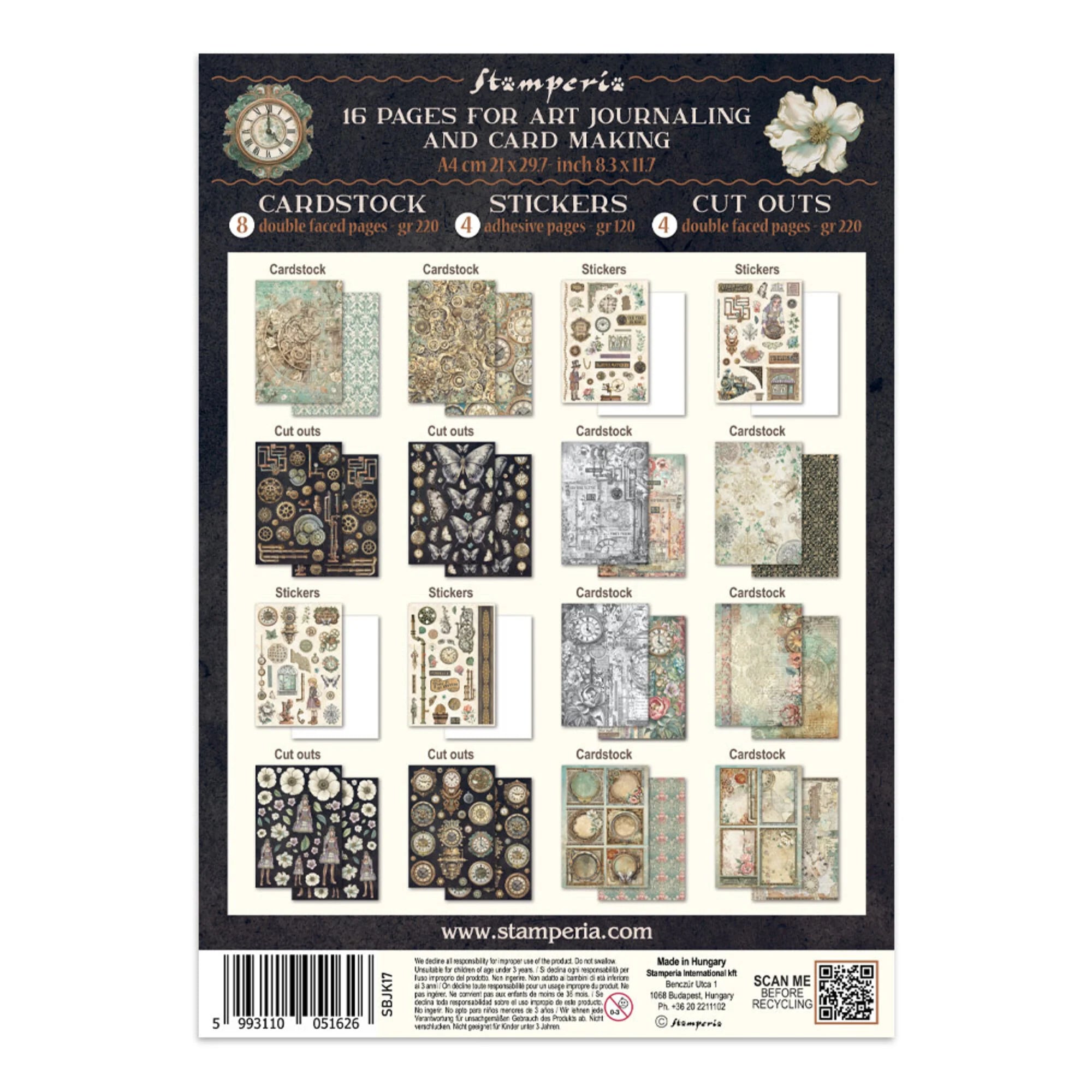Stamperia - Junk Journal - Gardens of TIme - A4