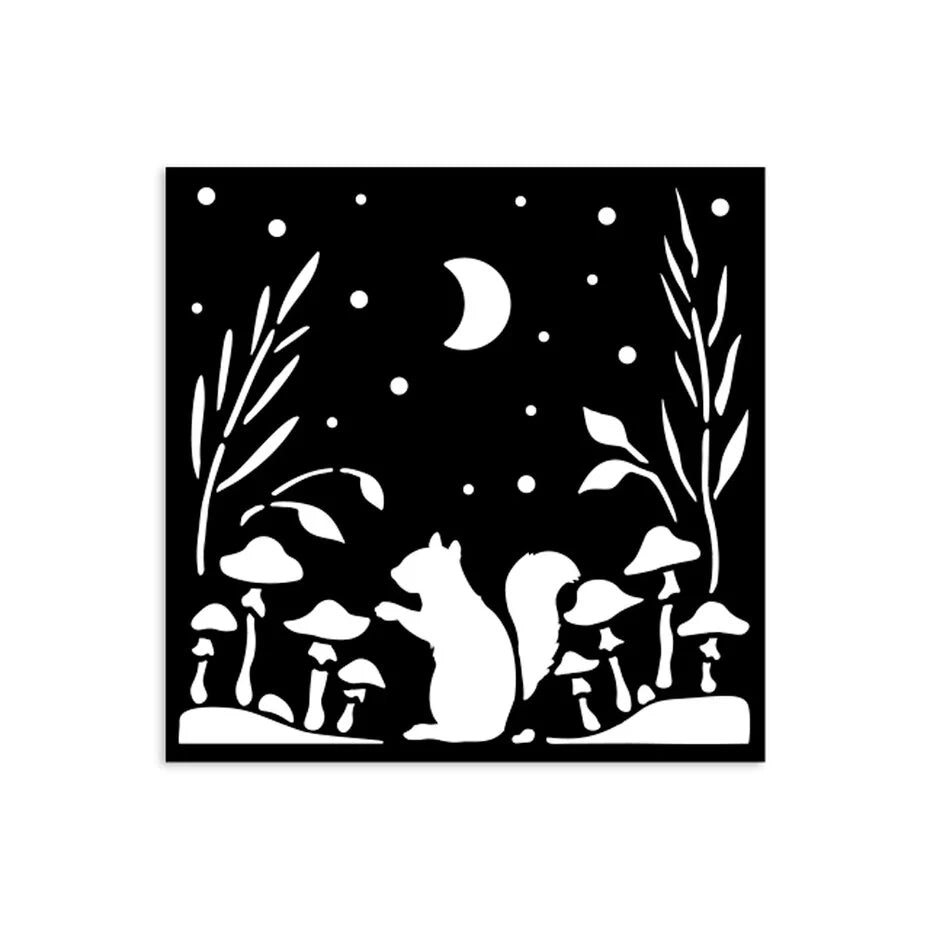 Stamperia - Herbarium Silvae - Stencil - Squirrel - 12x12cm