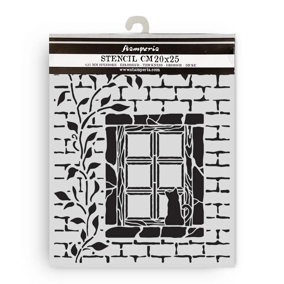 Stamperia - Herbarium Silvae - Stencil - Country Window - 20 x 25 cm