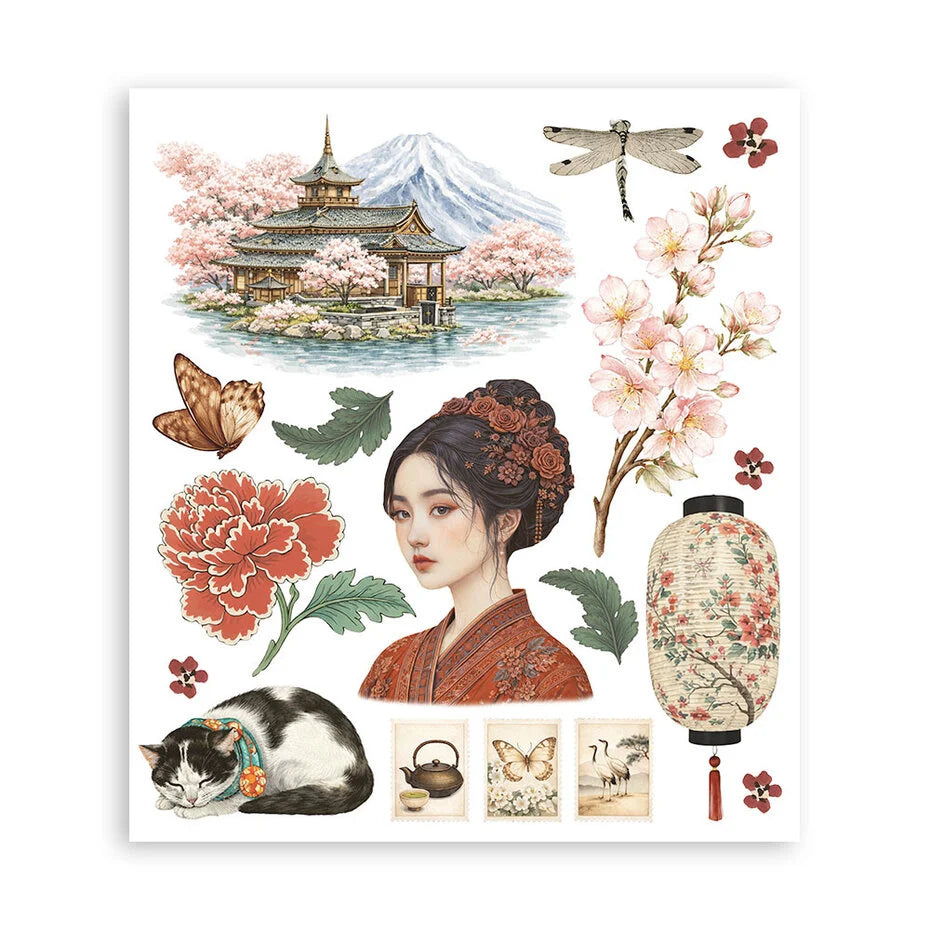 Stamperia - Oriental Garden - Rub on kit 20,5 x 23 cm