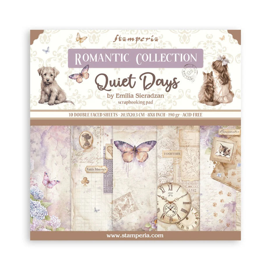 Stamperia - Quiet Days - Paper Pad - 8 x 8" (10 sheets)