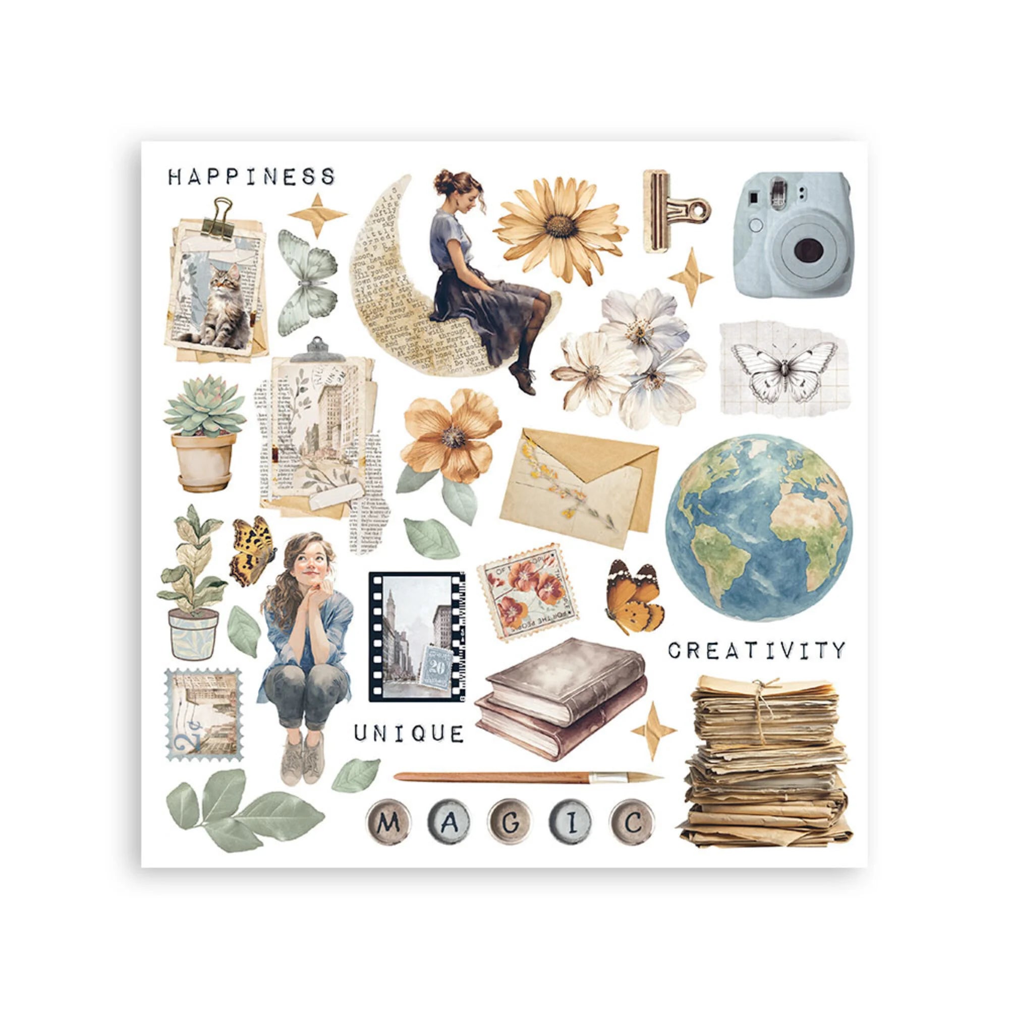 Stamperia - Secret Diary - Rub ons kit - 15,5 x 15,5 cm