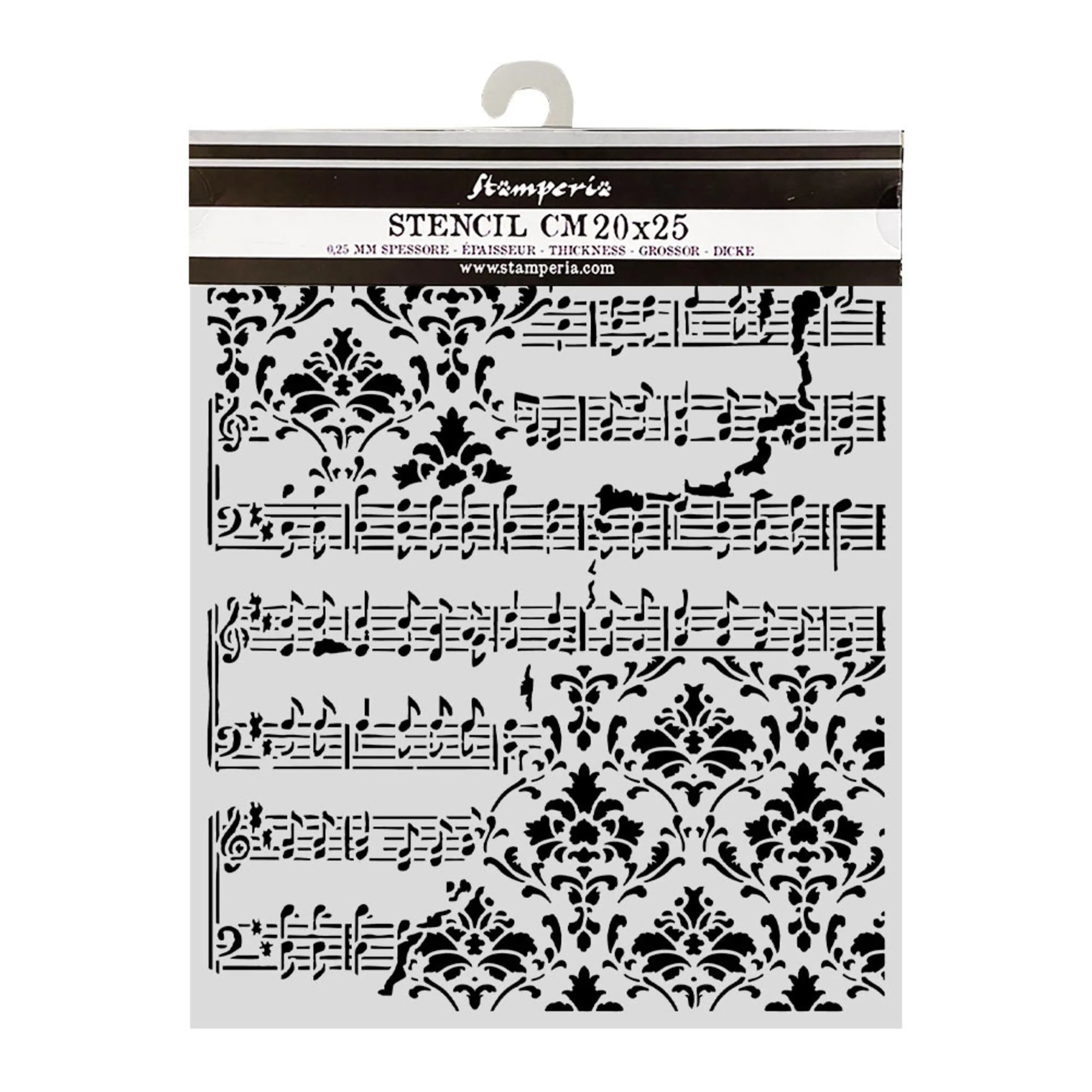 Stamperia - Thick Stencil 20x25 cm - Symphony - Core and Frize