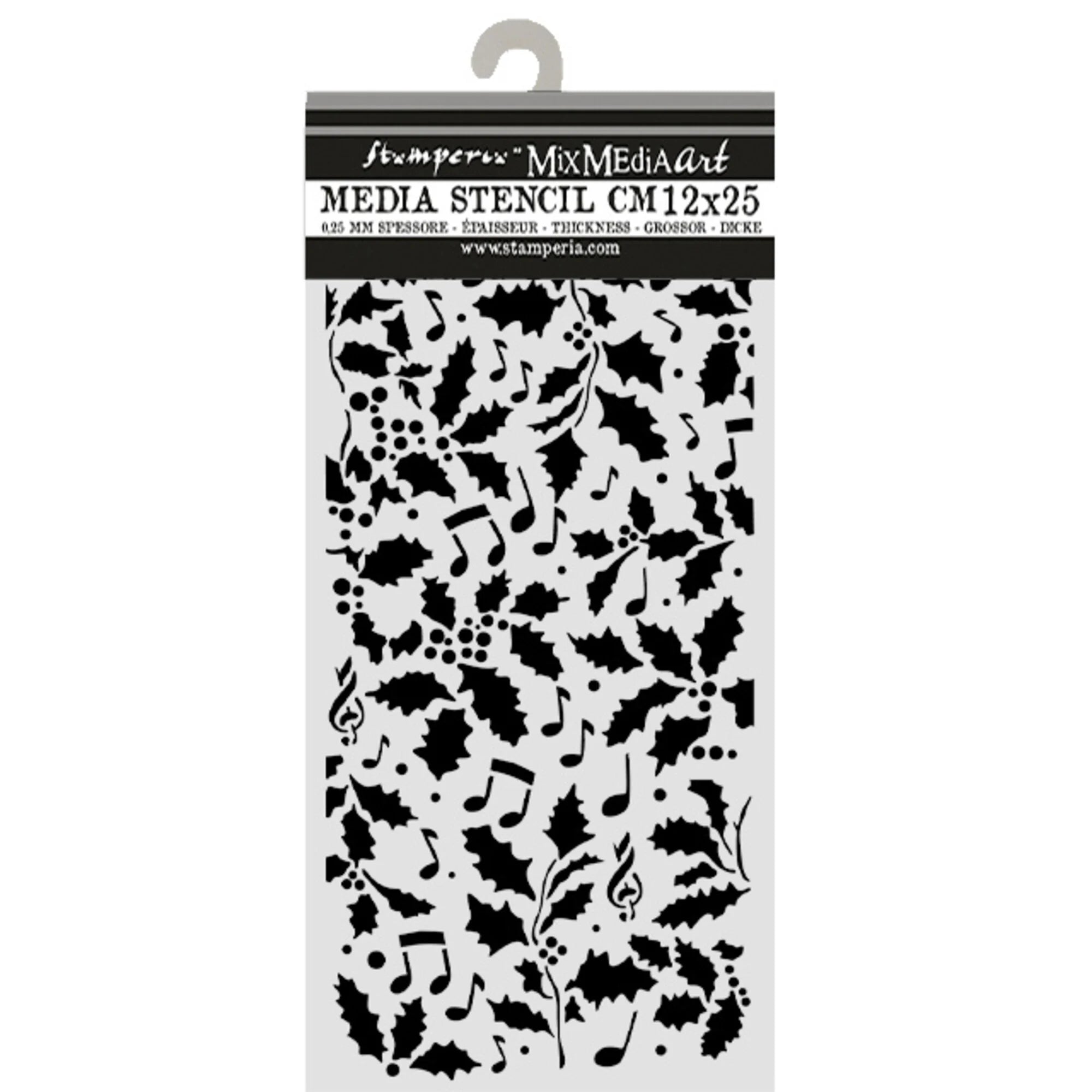 Stamperia - Stencil - Christmas Holly and Leaves - 12x25cm