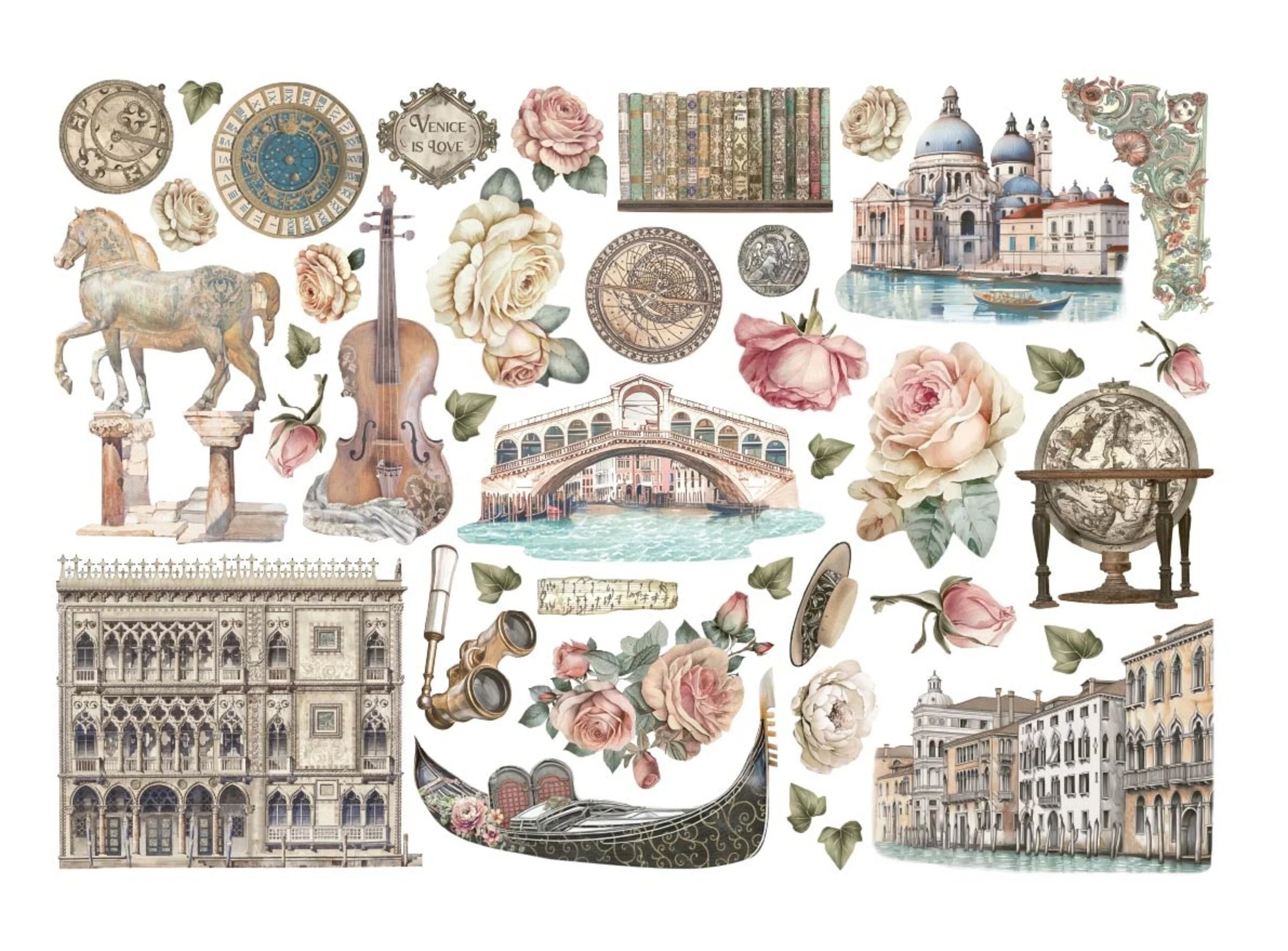 Stamperia - Venice City of Art - Adhesive Ephemera
