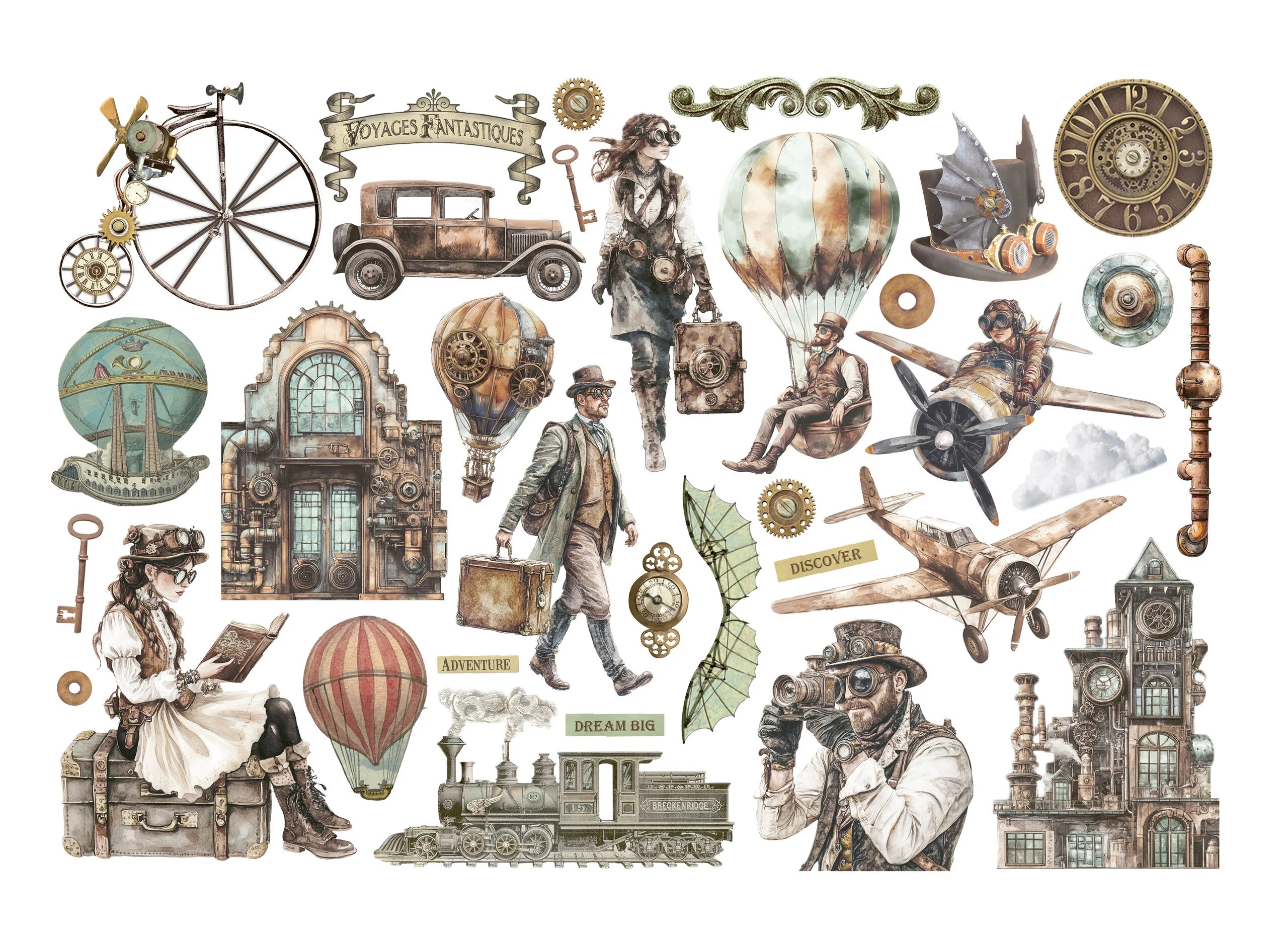 Stamperia - Voyages Fantastiques - Adhesive Ephemera 2