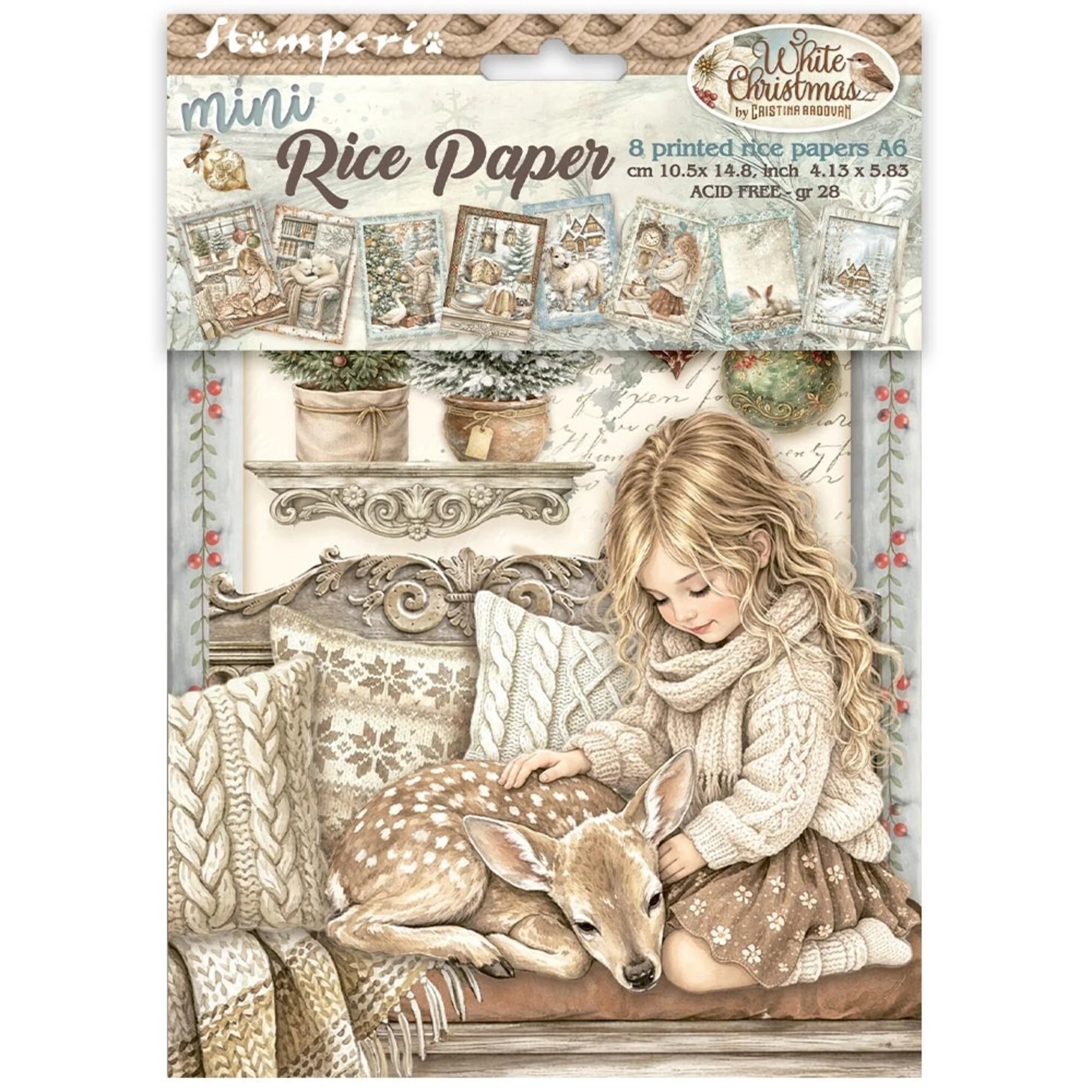 Stamperia - White Christmas - Mini Rice Paper Selection - A6