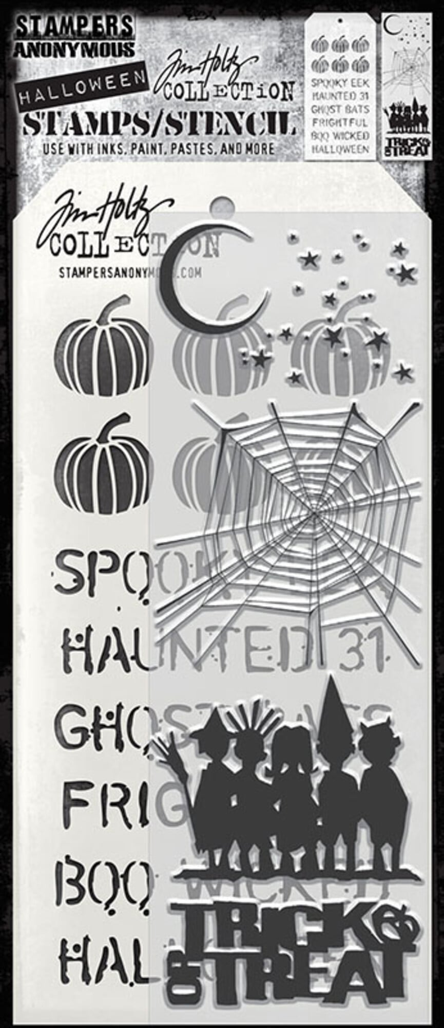 Tim Holtz - Mixed Media Set - Stamp/Stencil - Halloween Cutouts