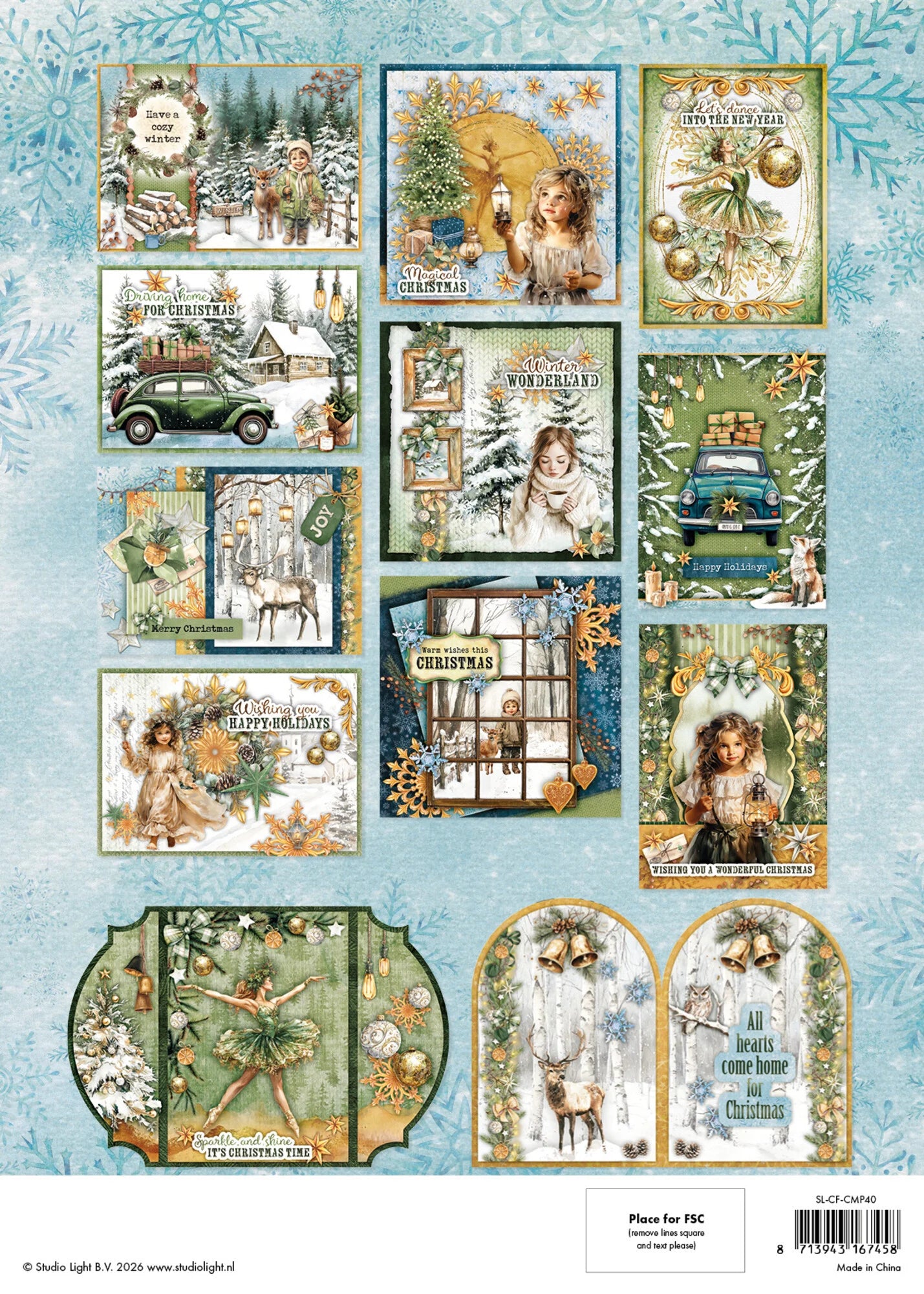 Studio Light - Christmas Forest - Cardmaking Paper Pad - A4