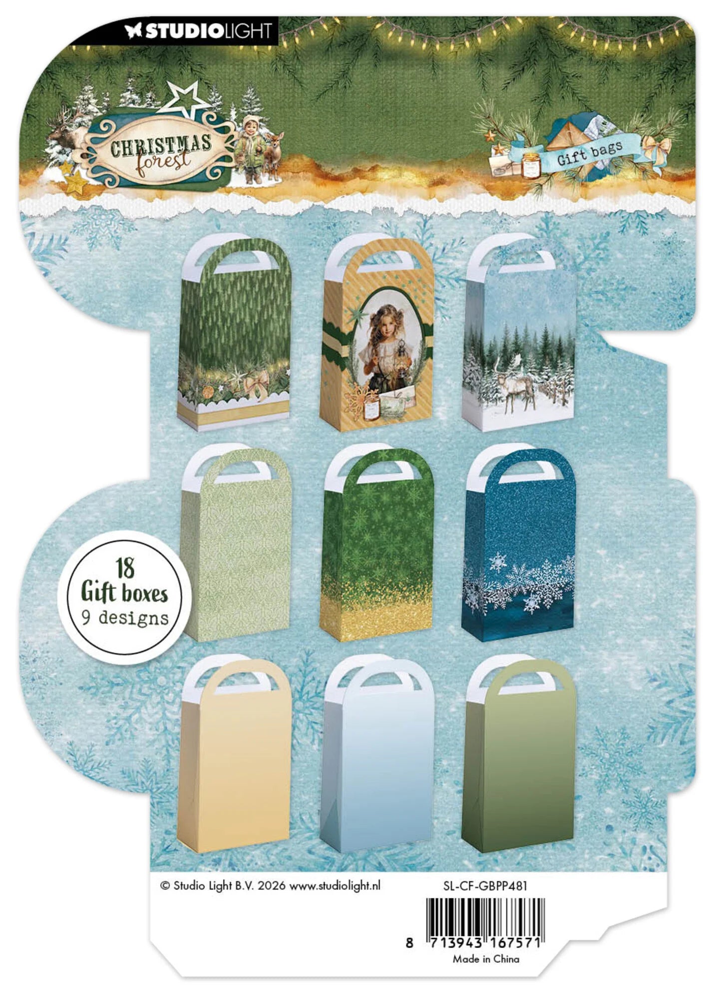 Studio Light - Christmas Forest - A5 Gift Box Paper Pad - Gift Bags