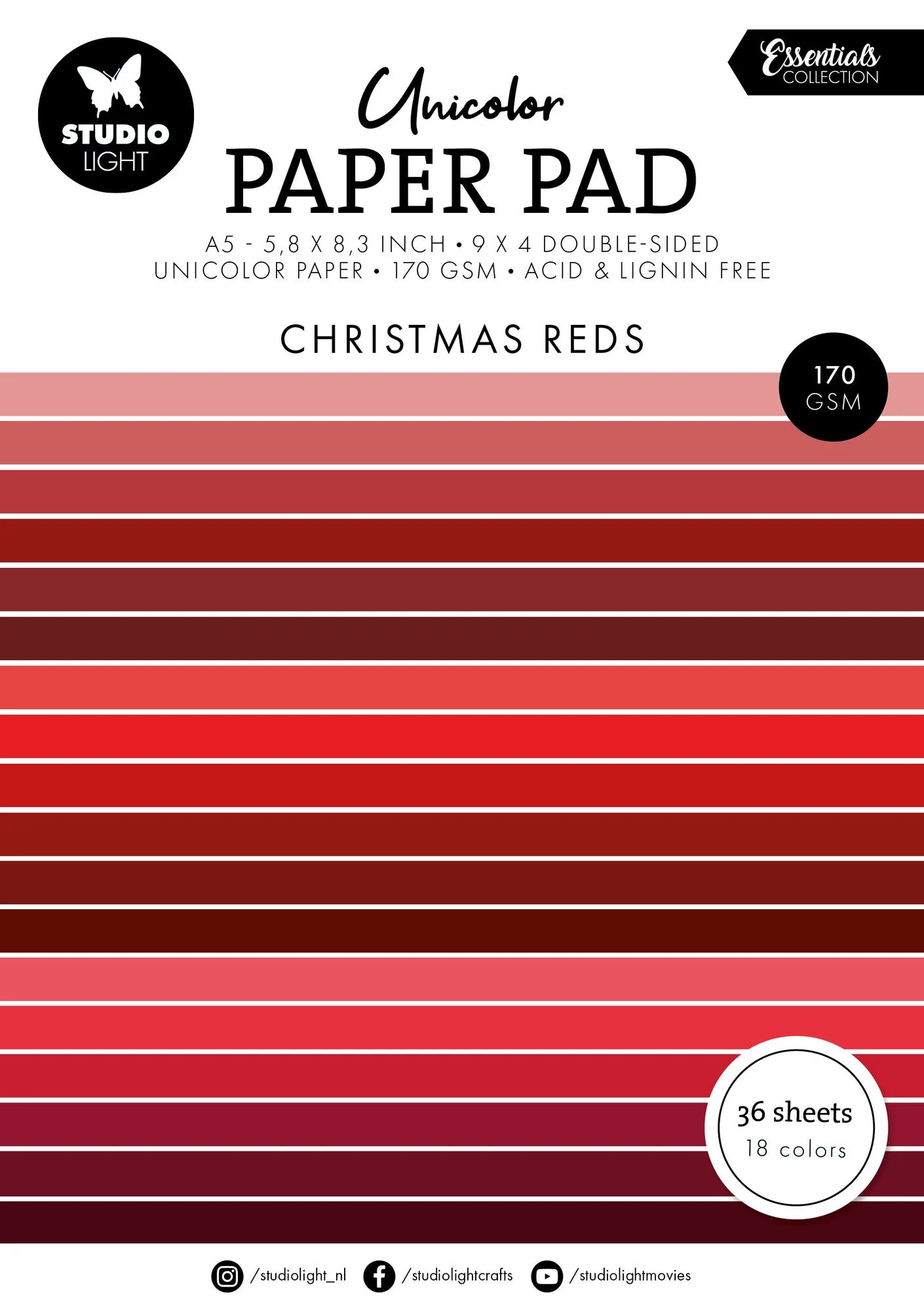 Studiolight - Paper Pad - Christmas Reds A5