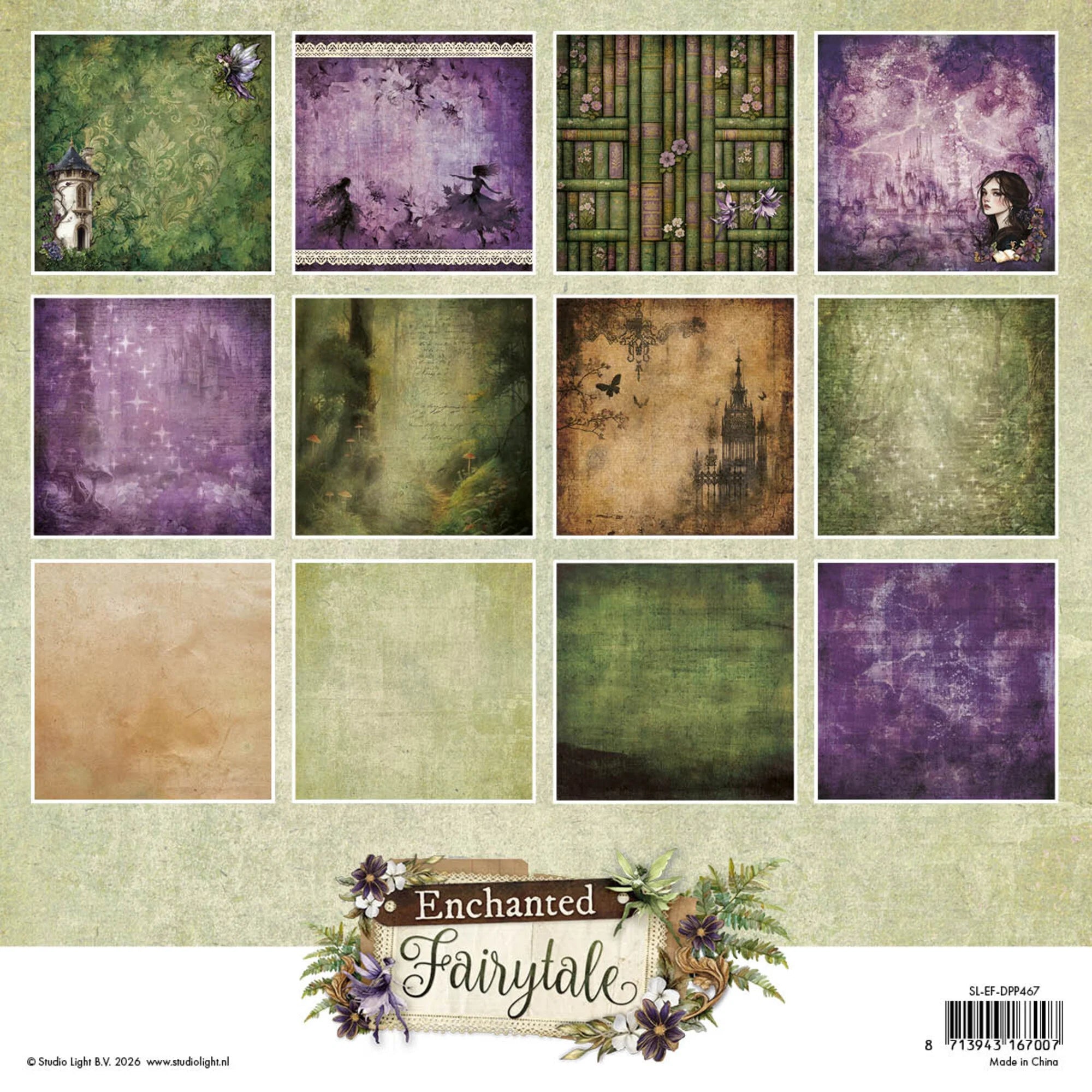 Studiolight - Enchanted Fairytale - Paper Pad Backgrounds - 8 x 8"