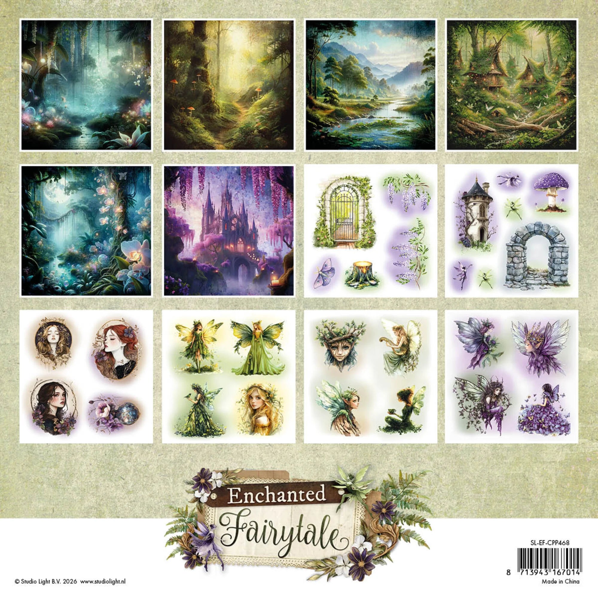 Studiolight - Enchanted Fairytale - Paper Pad Collage - 8 x 8"