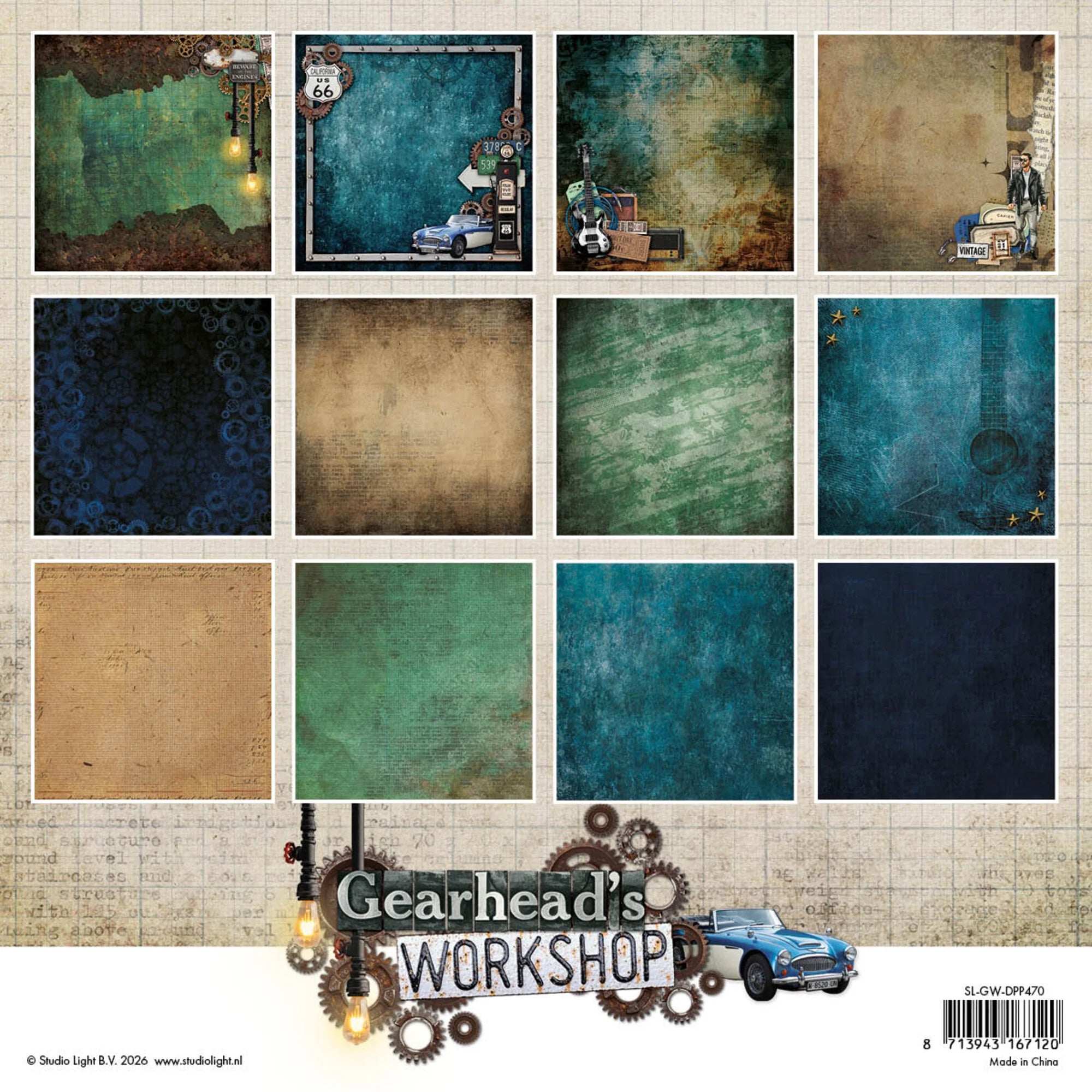 Studiolight - Gearhead's Workshop - Paper Pad - 8 x 8"