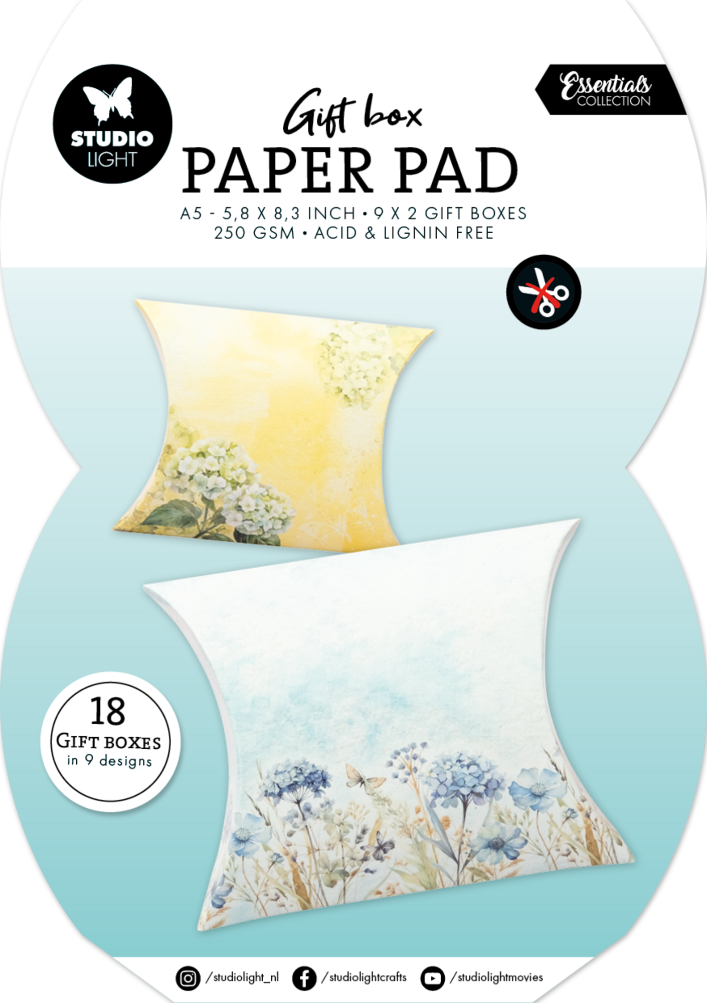 Studio Light Paper Pad - Pillowbox Gift Box Paper Pad - A5