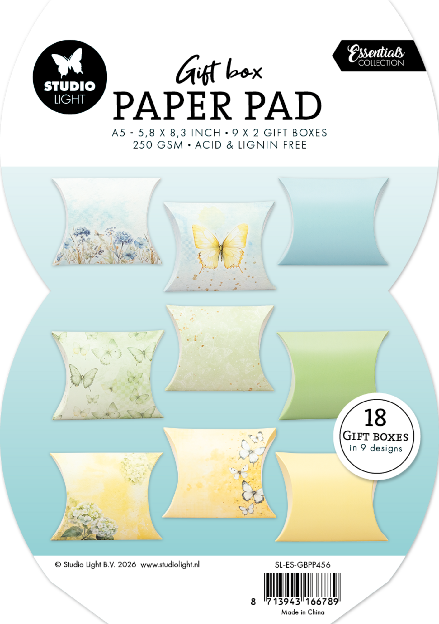 Studio Light Paper Pad - Pillowbox Gift Box Paper Pad - A5